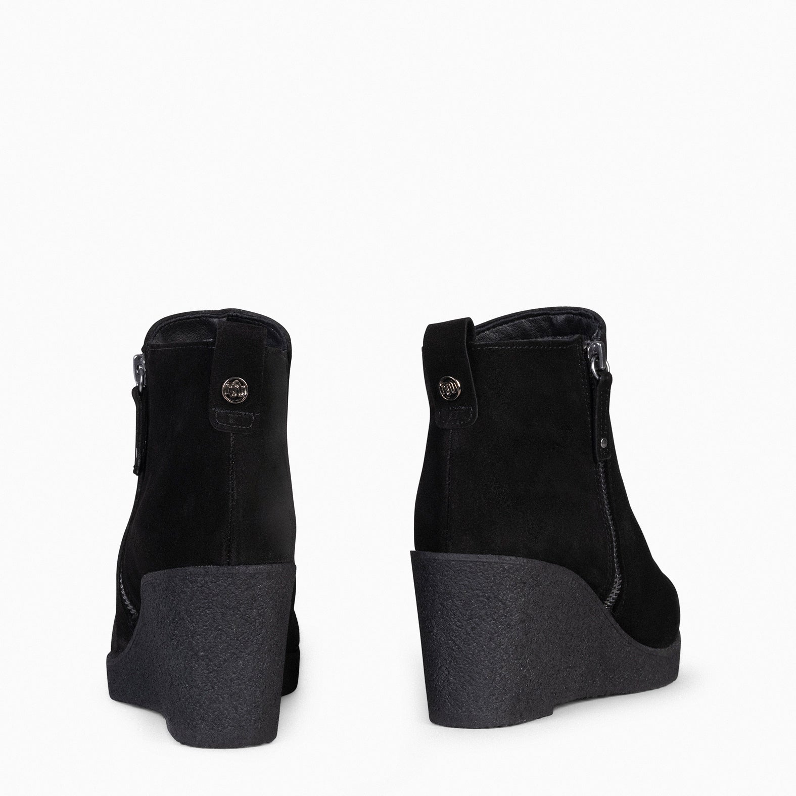 DAKOTA - BLACK high wedge booties