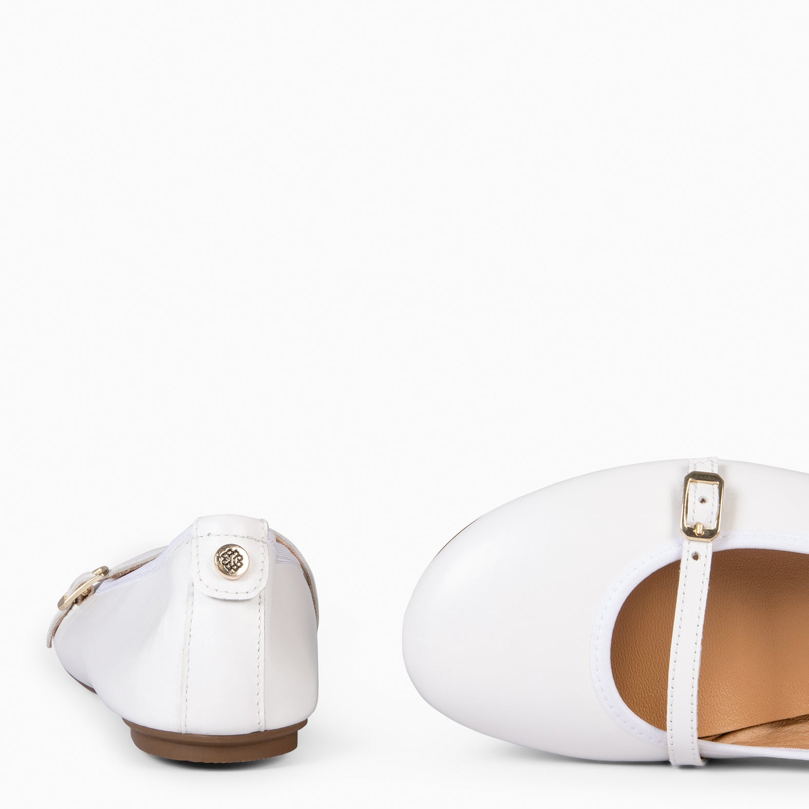 MANDY – Ballerines Baresoft à lanière BLANC