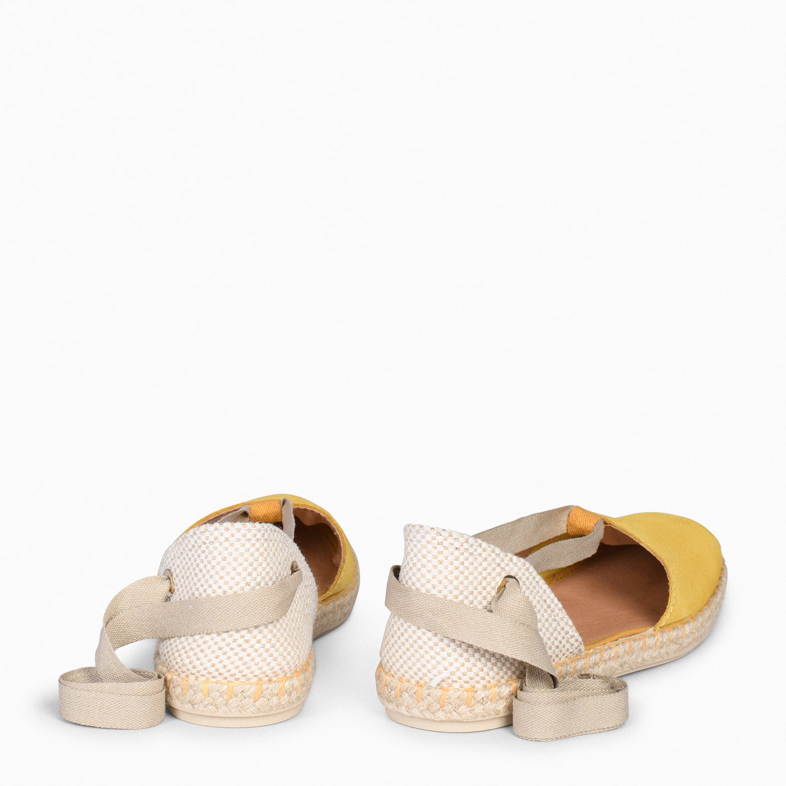 ALGARVE – Alpargatas abiertas y planas de mujer AMARILLO