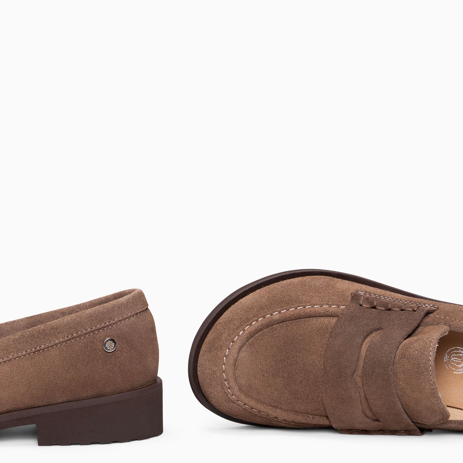 HARVARD - Mocasines planos de piel TAUPE - miMaO ®