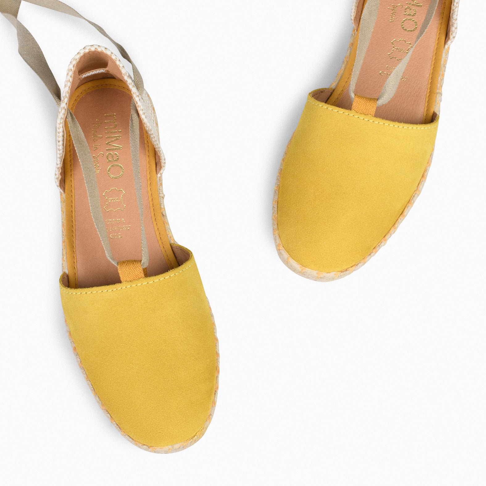 ALGARVE – Alpargatas abiertas y planas de mujer AMARILLO