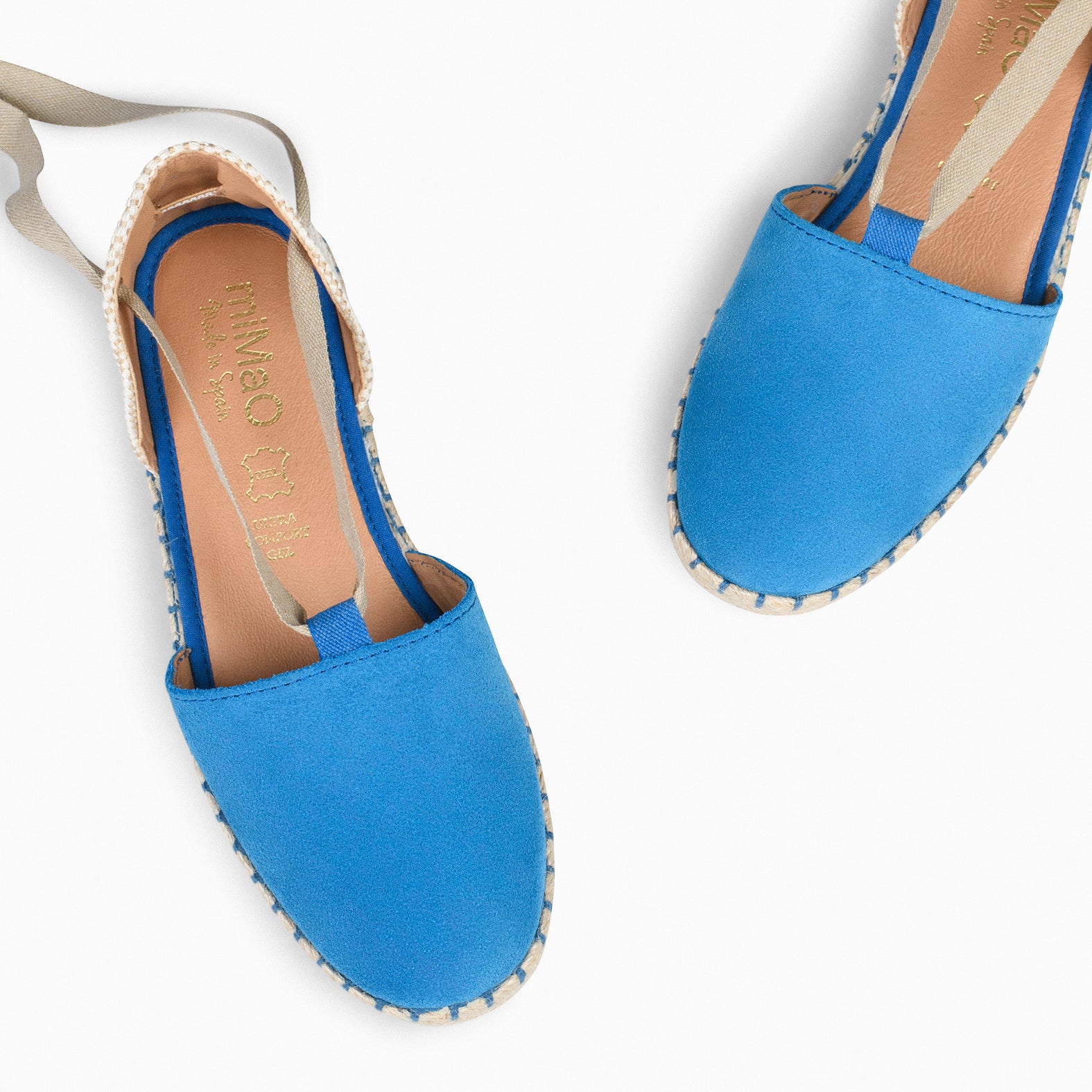 ALGARVE – Alpargatas abiertas y planas de mujer AZULÓN
