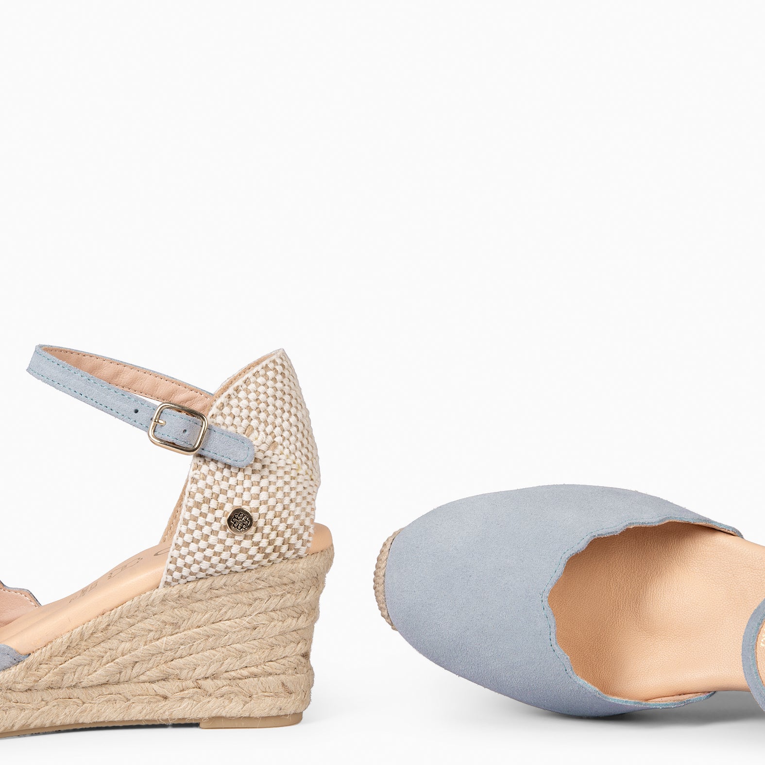 MIAMI - LIGHT BLUE SUEDE WEDGE ESPADRILLE