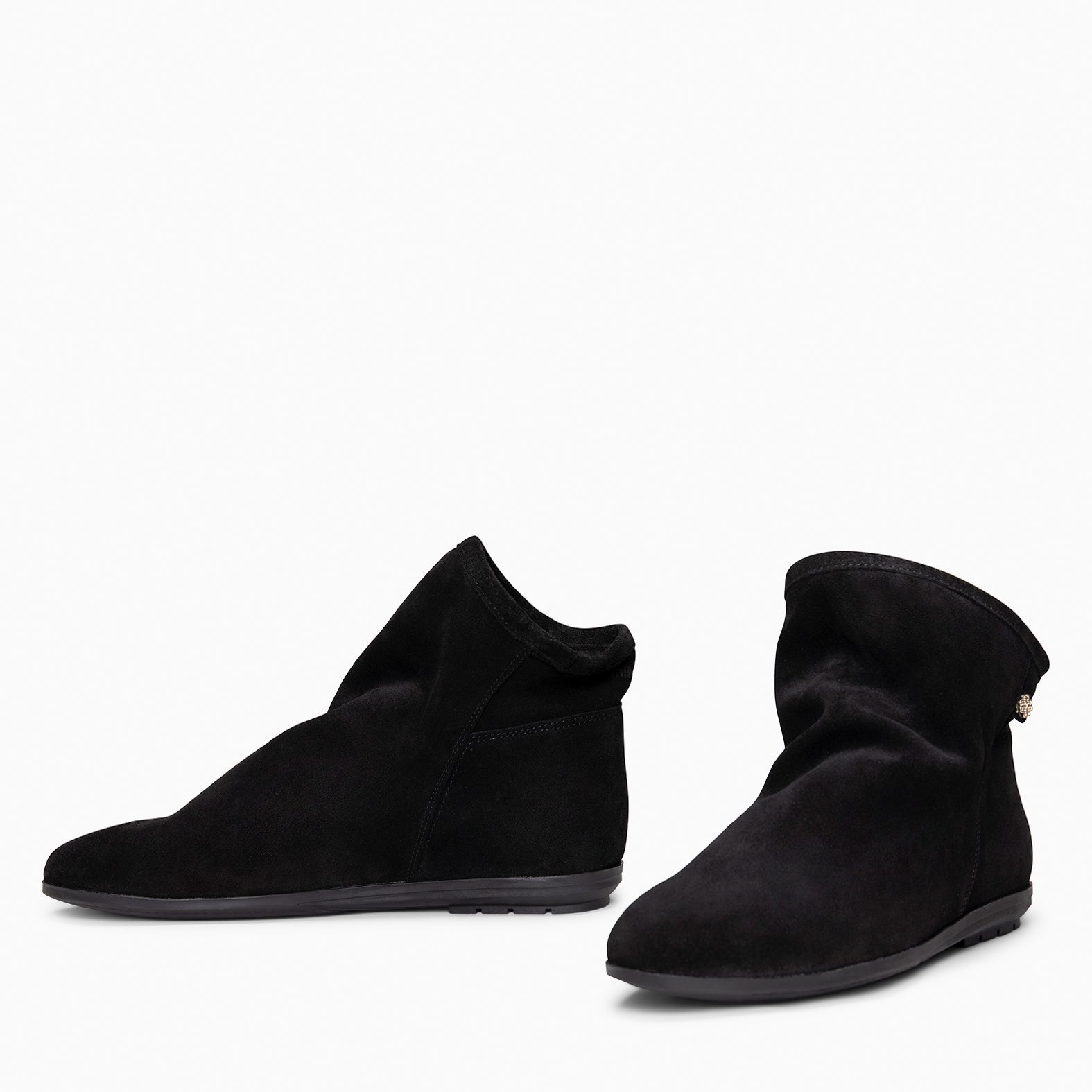 CHESS - Botines de ante con caña fruncida NEGRO