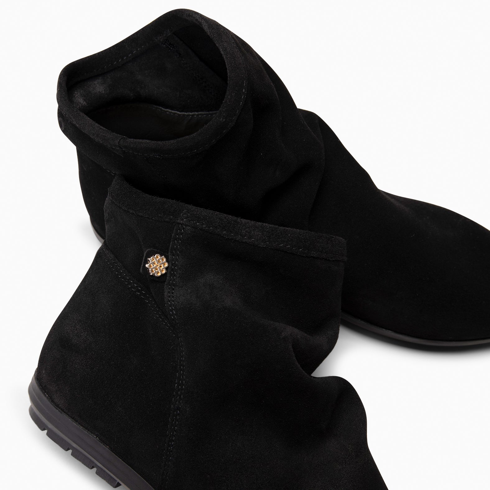 CHESS - Botines de ante con caña fruncida NEGRO