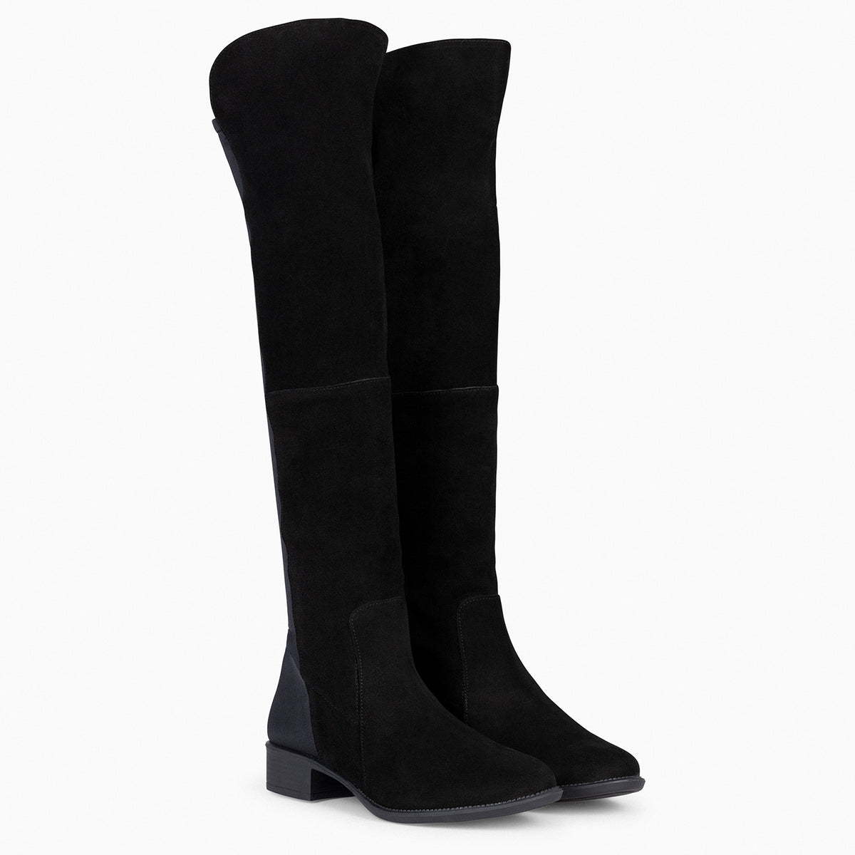 ELÁSTICA – Bota de caña alta de tacón bajo NEGRO