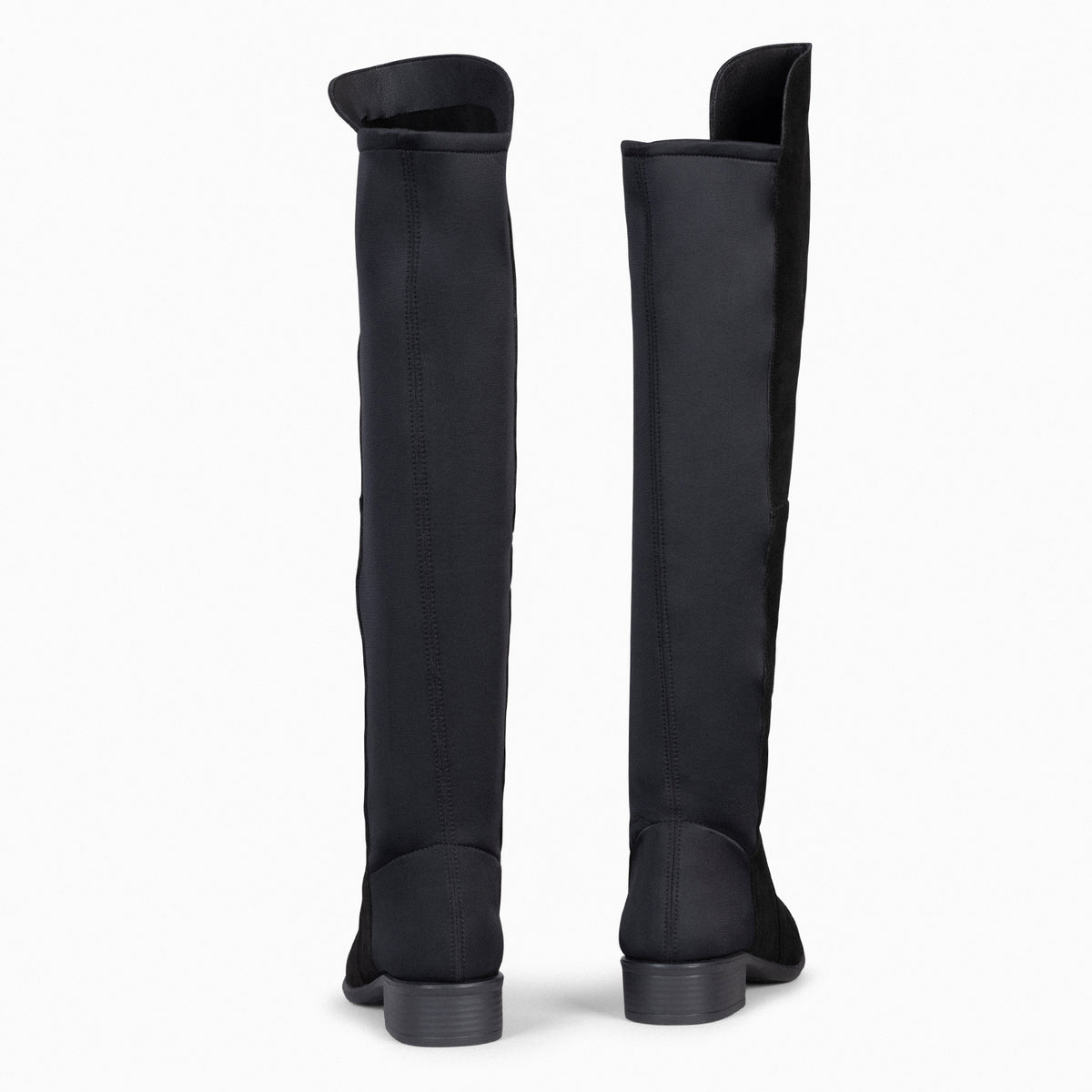 ELÁSTICA – Bota de caña alta de tacón bajo NEGRO