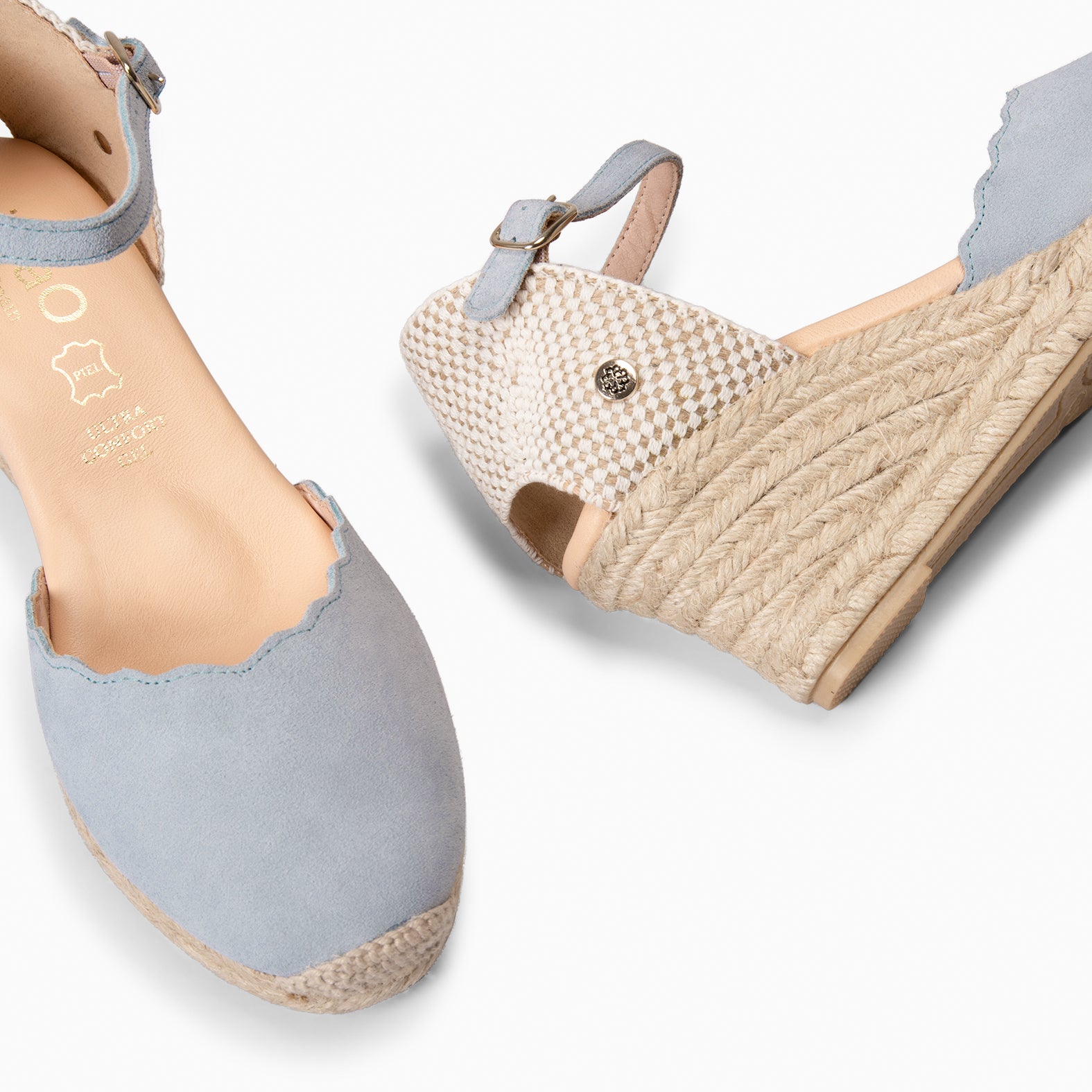 MIAMI - LIGHT BLUE SUEDE WEDGE ESPADRILLE
