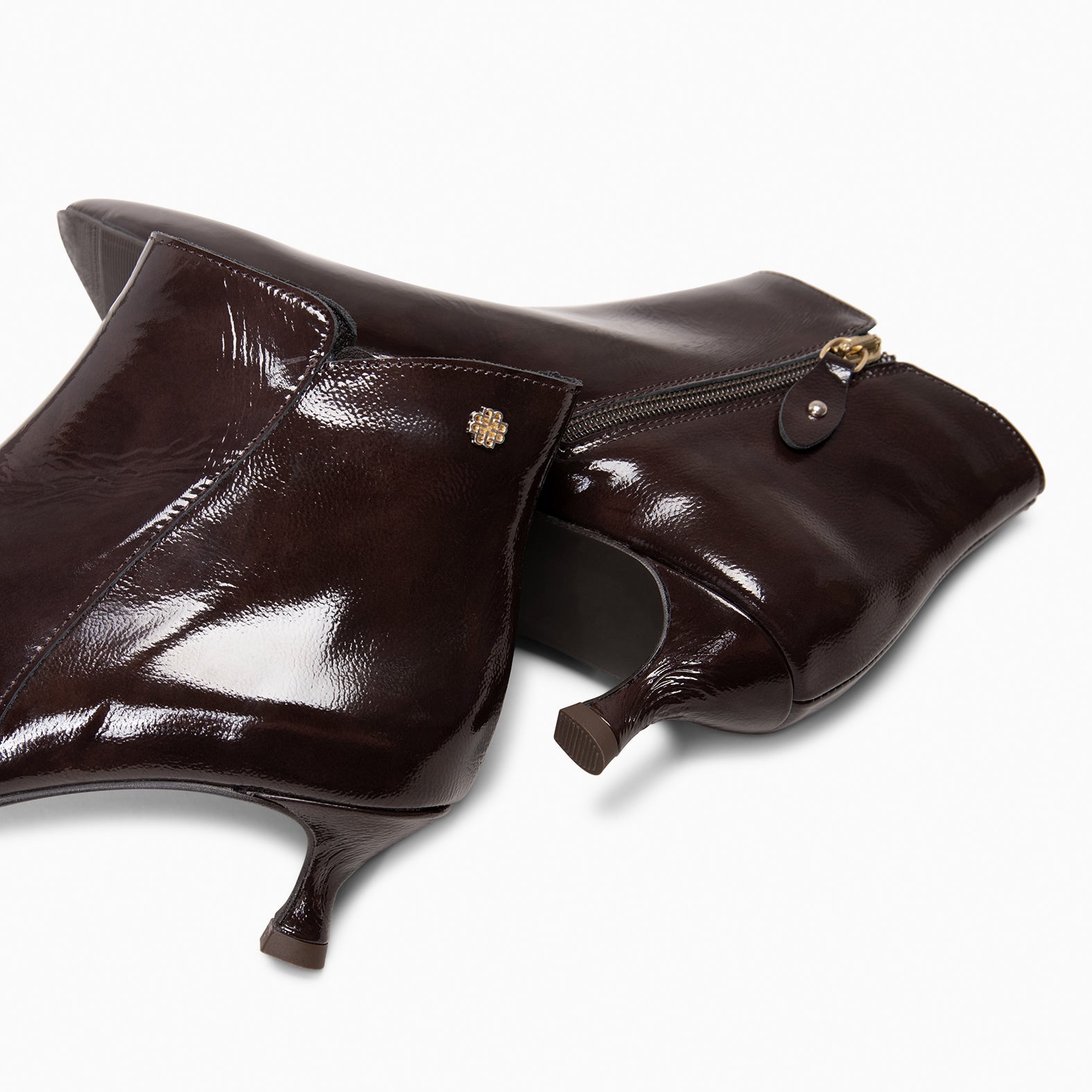 ROYAL – Botines tacón bajo MARRON