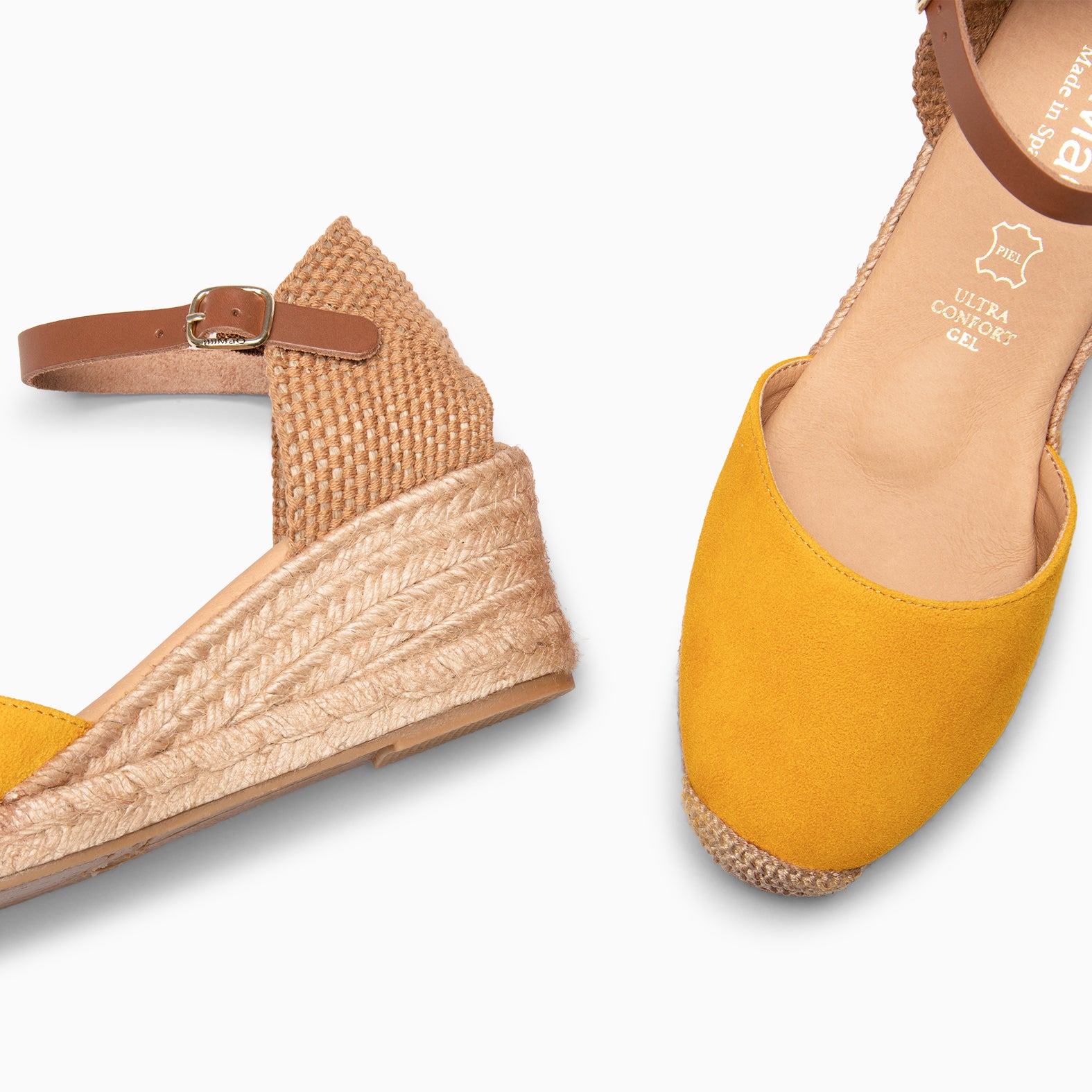 ALTEA - Espadrilles à talon compensé JAUNE