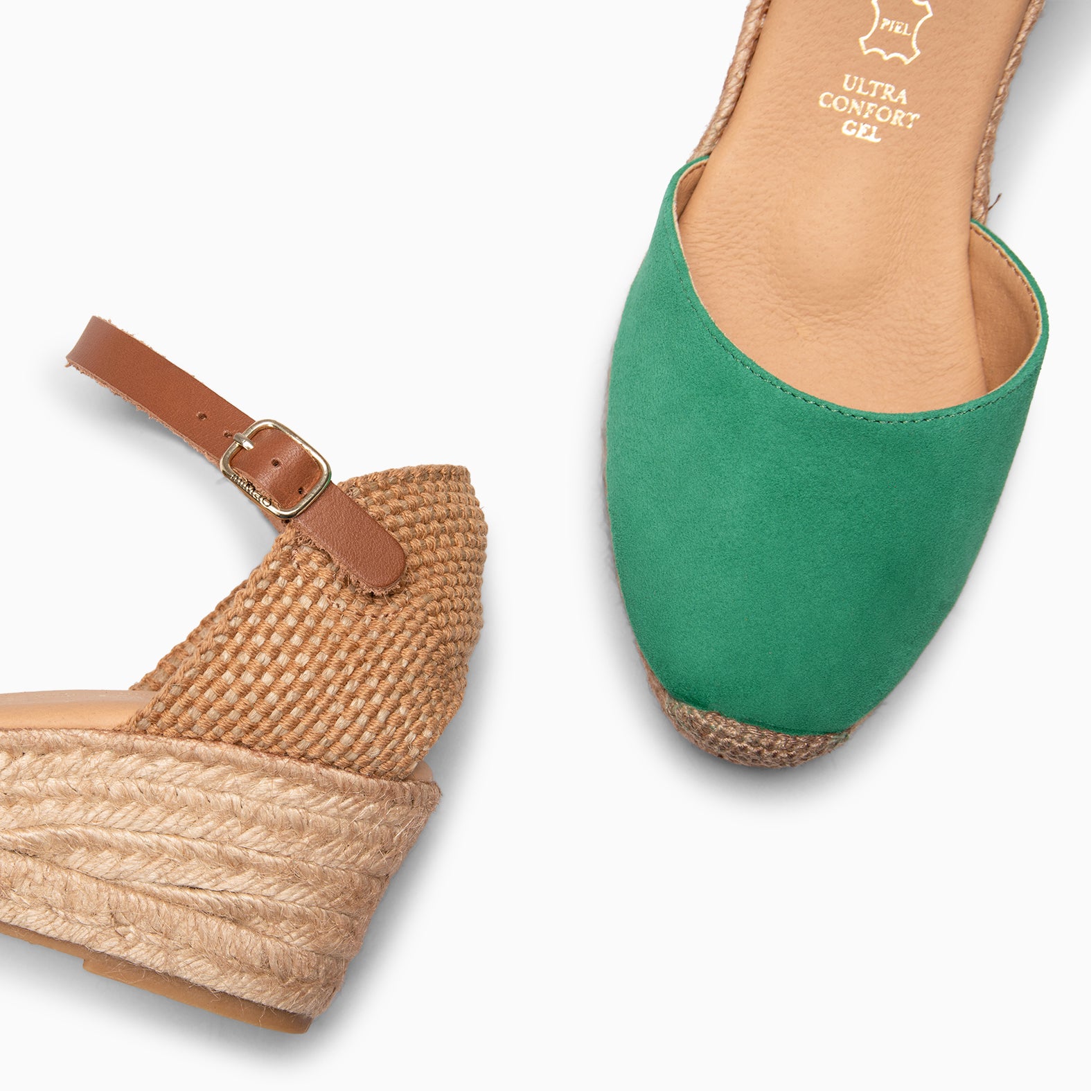 ALTEA - Espadrilles à talon compensé VERT