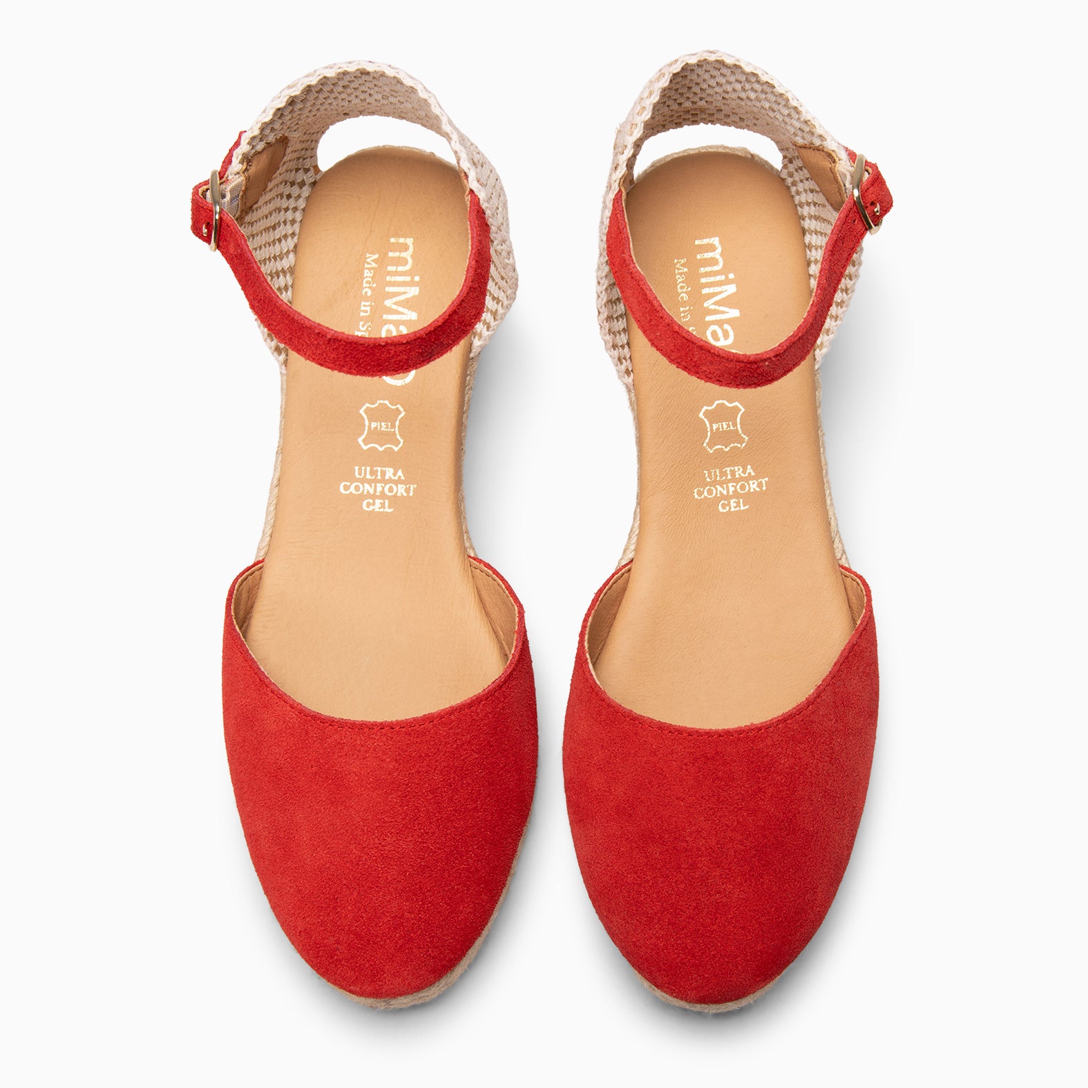 FORNELLS - Espadrilles à petit talon ROUGE