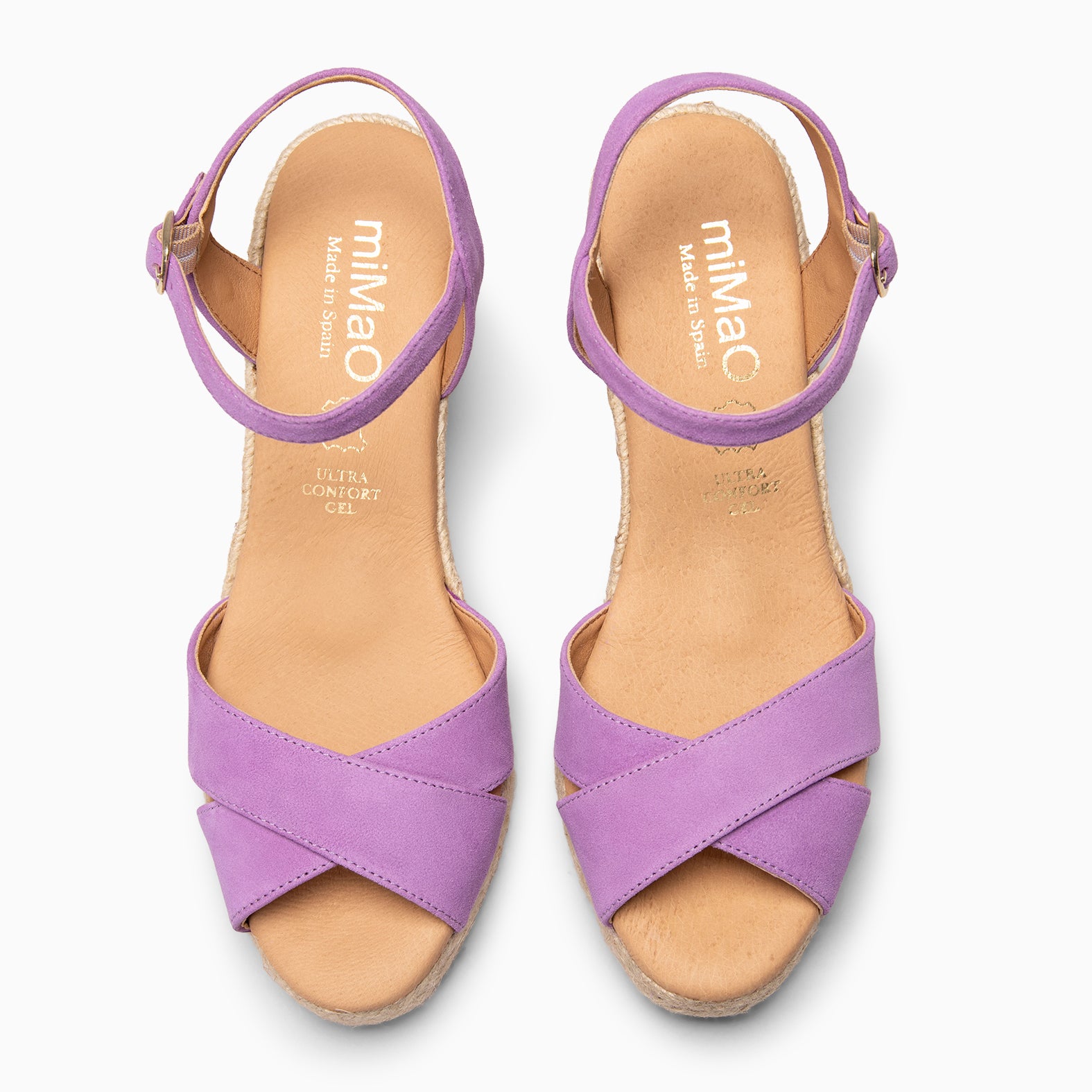 CALPE - Espadrilles à talon en daim MAUVE