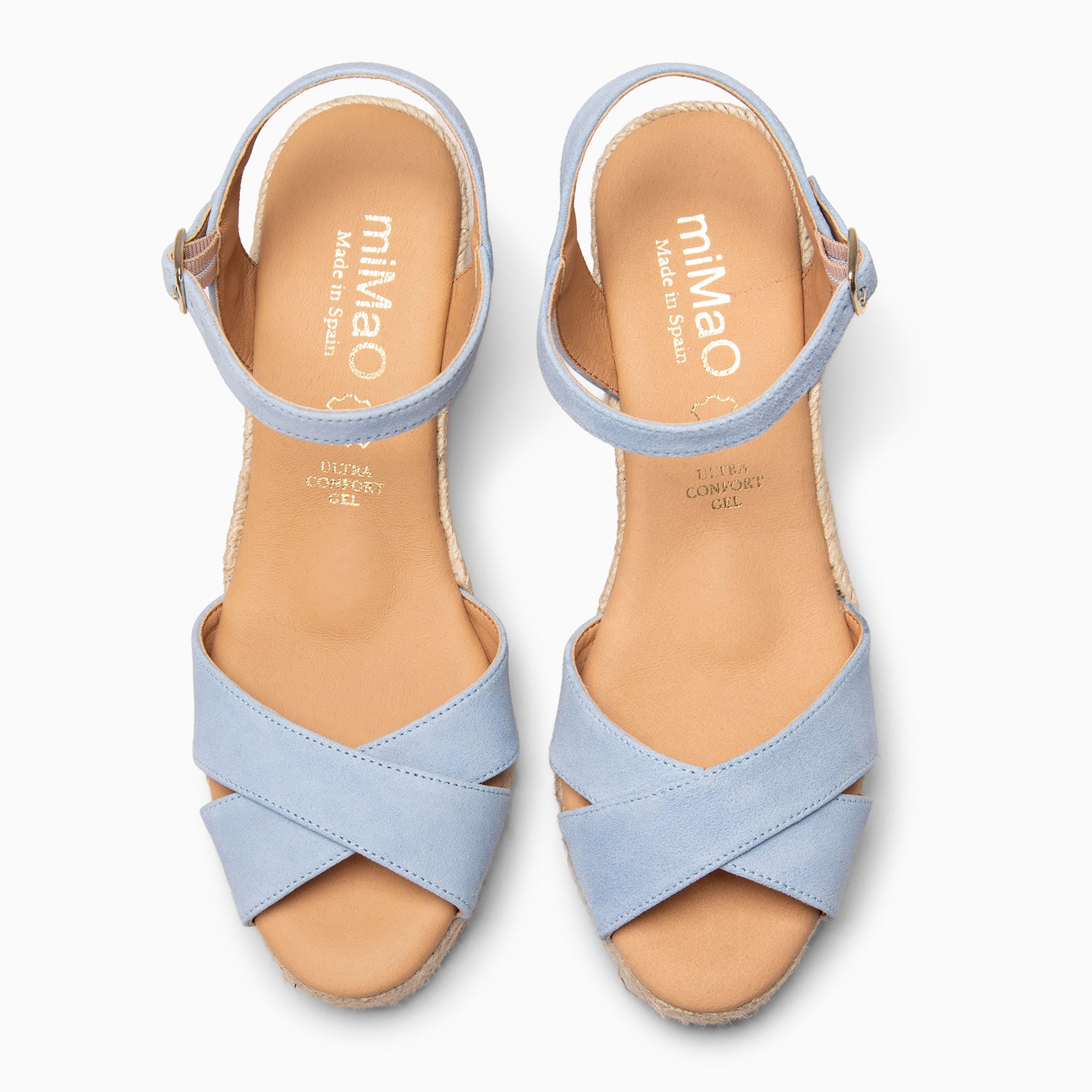 CALPE - Espadrilles à talon en daim BLEU