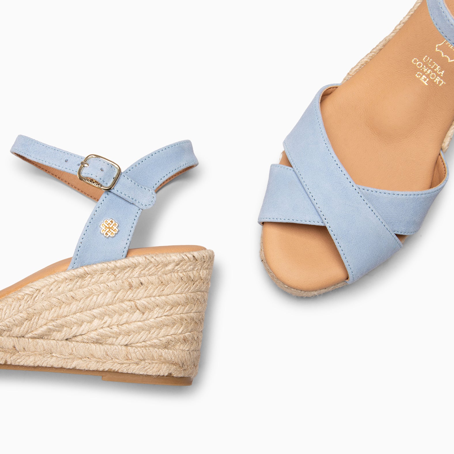 CALPE - Espadrilles à talon en daim BLEU