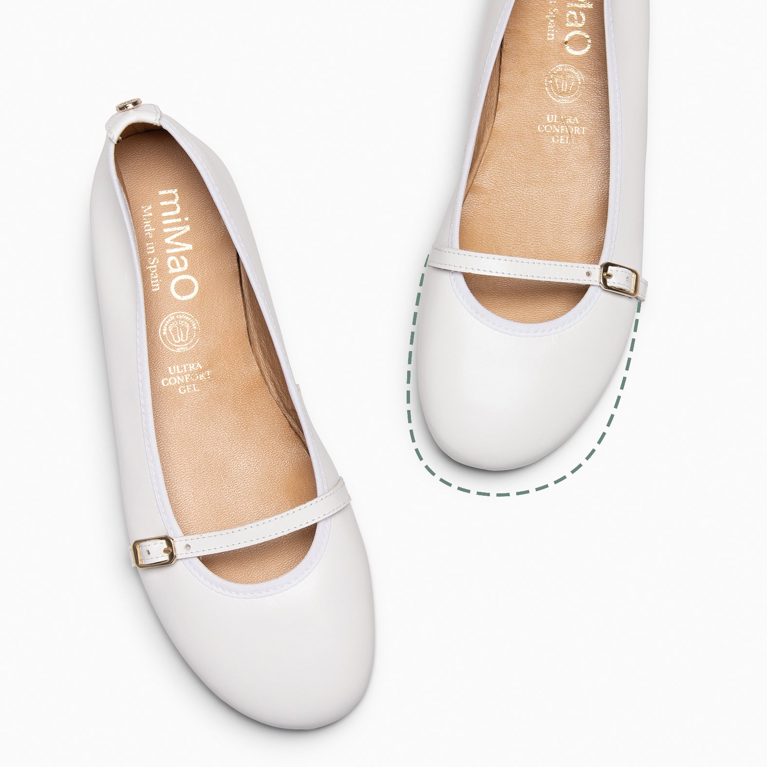 MANDY – Ballerines Baresoft à lanière BLANC