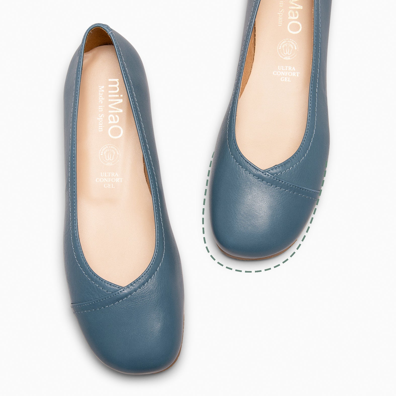 PLUMA – Ballerines Baresoft en cuir BLEU