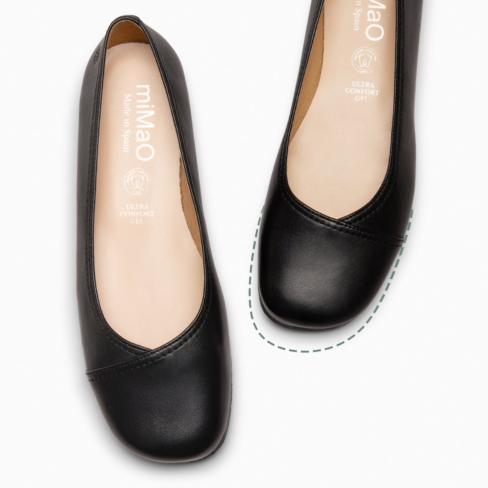 PLUMA – Ballerines Baresoft en cuir NOIR