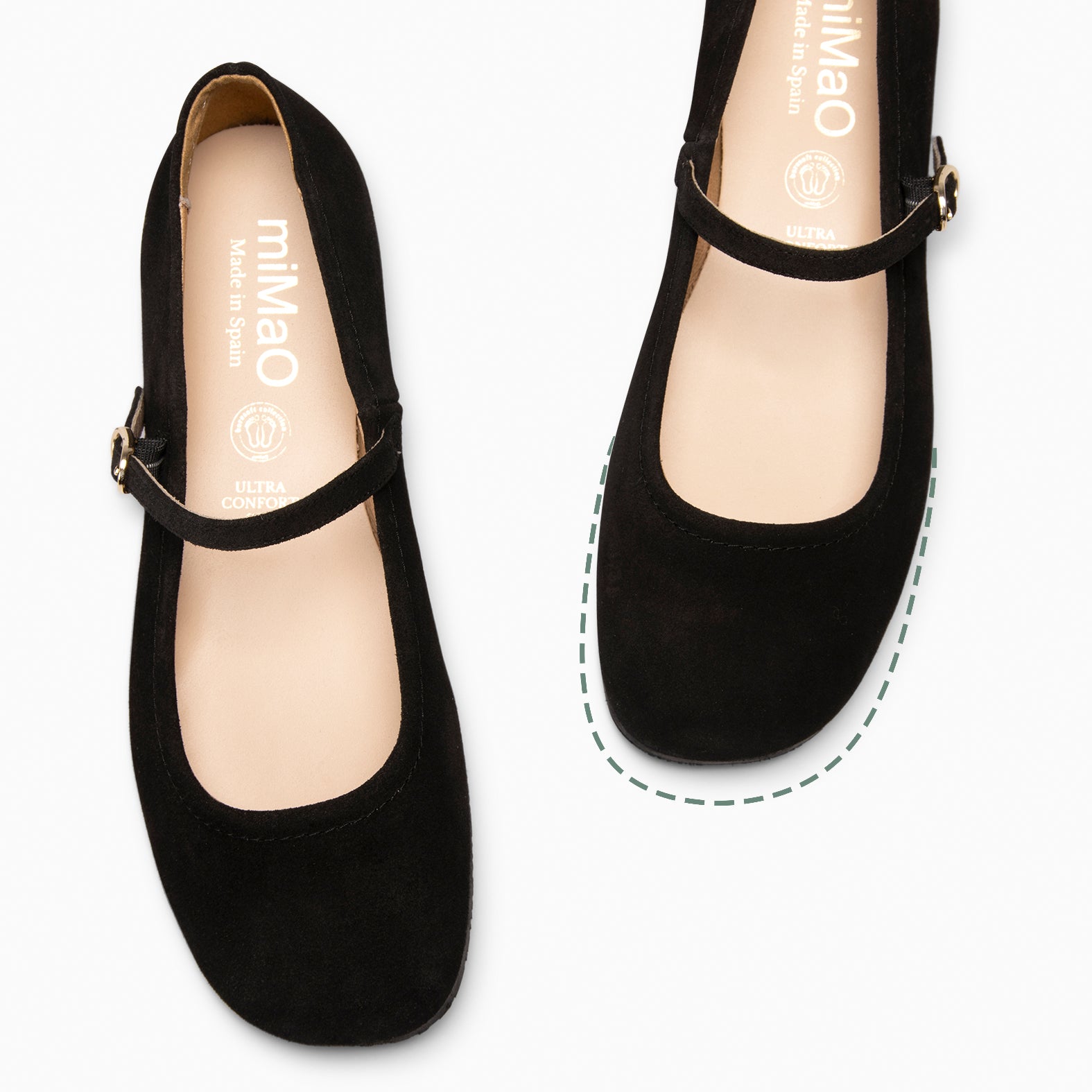 JAZMIN - BLACK MARY-JANES FLAT BARESOFT