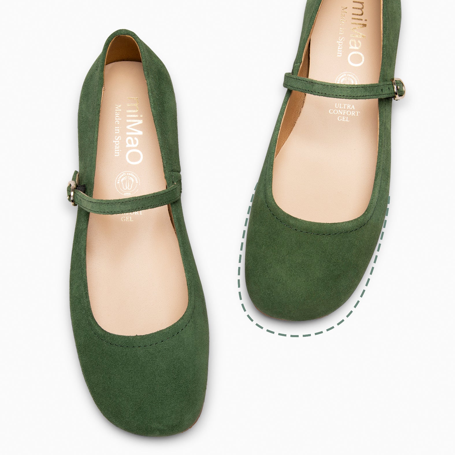 JAZMÍN - MERCEDITA PLANA ESTILO BARESOFT VERDE - miMaO ®