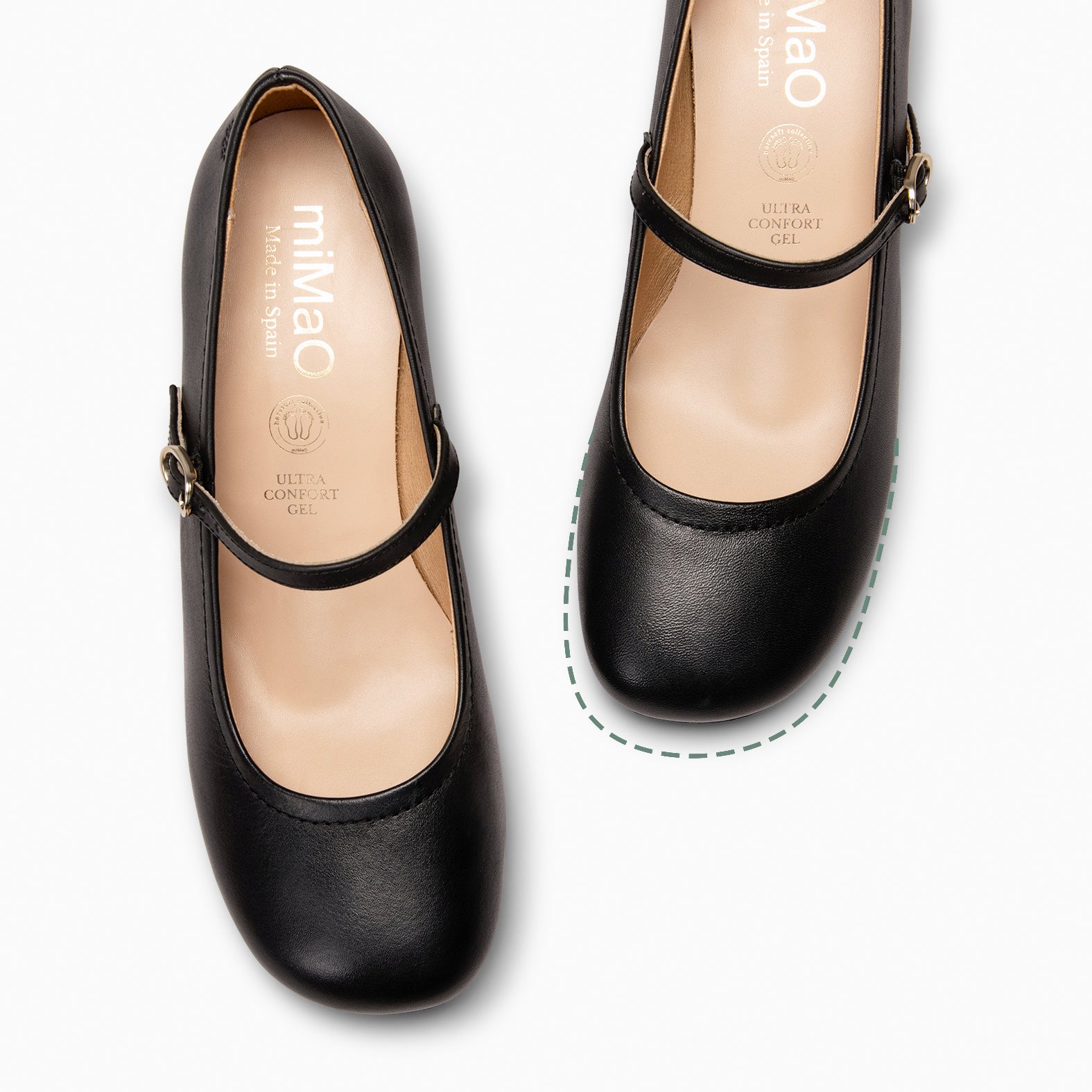 ROSALIA - BLACK MARY-JANES WIDE HEELS BARESOFT