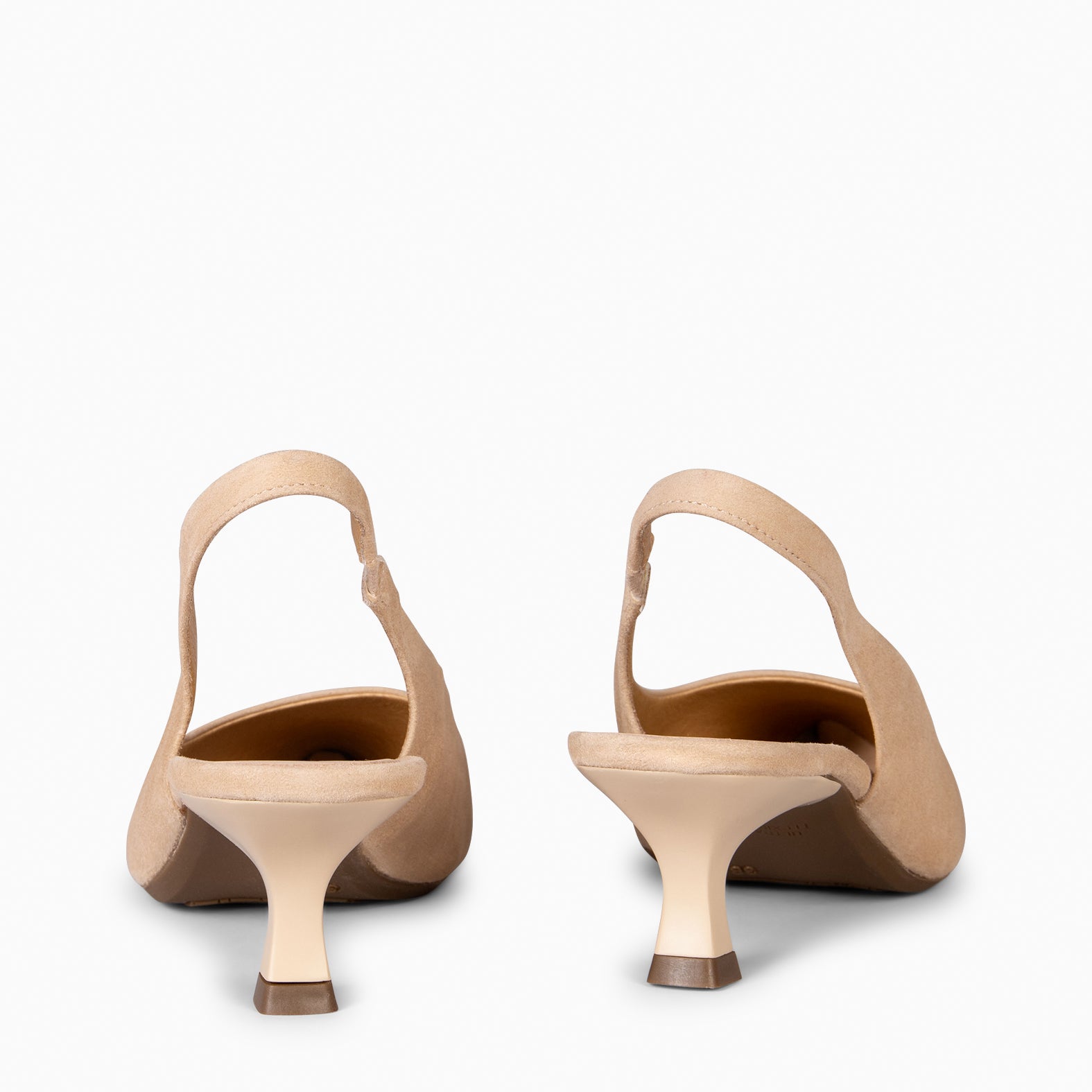 SLING-BACK KITTEN - BEIGE LOW HEEL SHOES