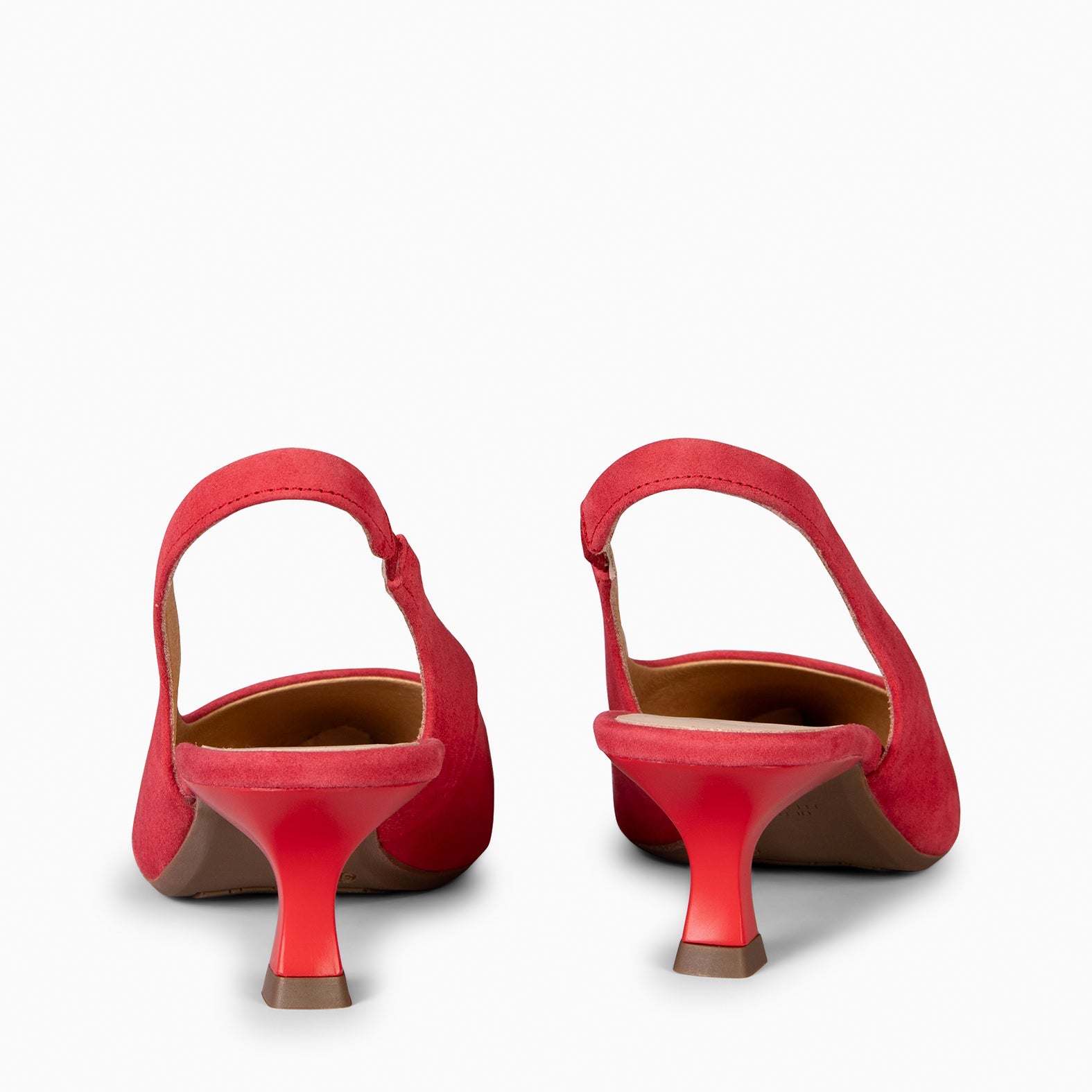 SLING-BACK KITTEN - RED LOW HEEL SHOES