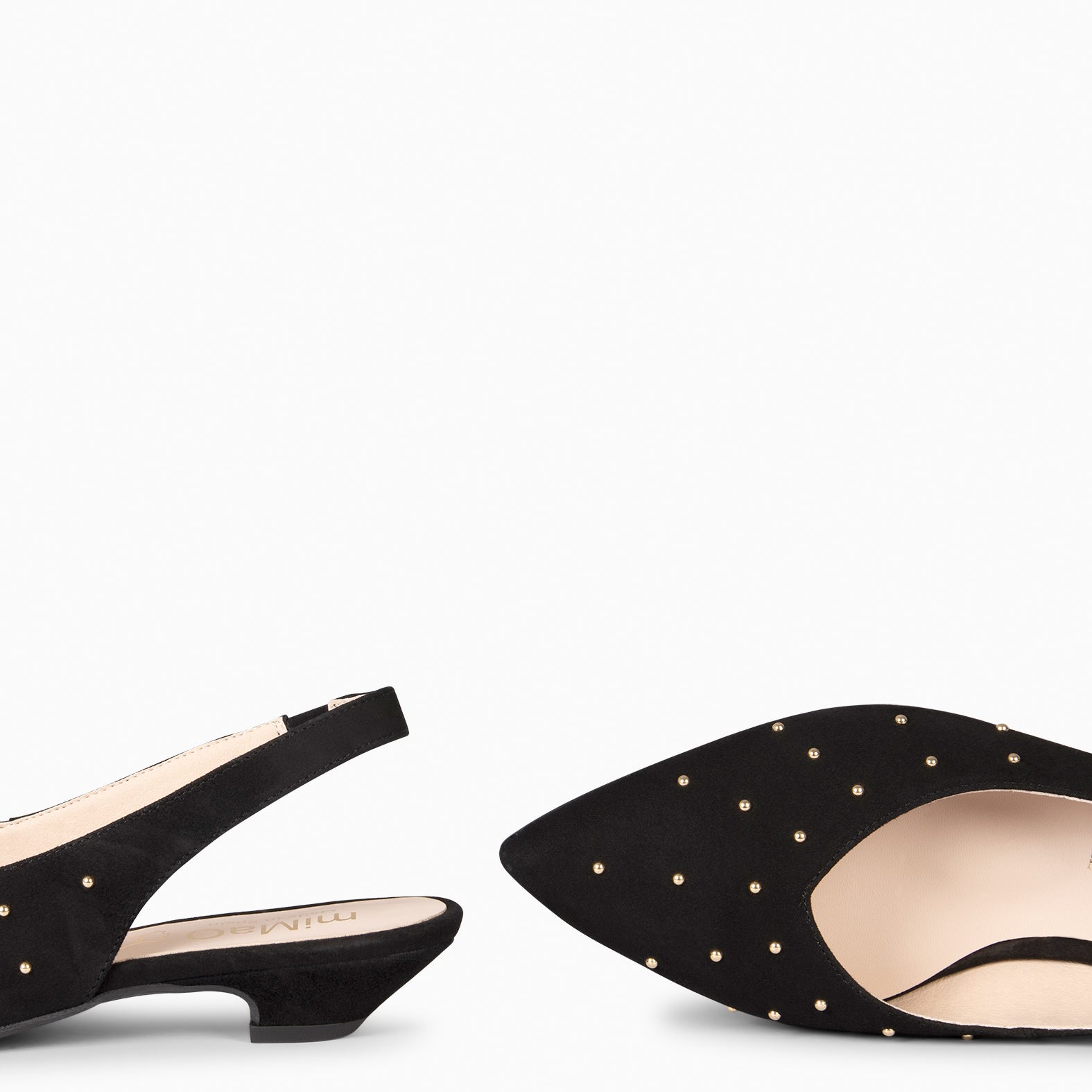 ORION –Slingbacks à clous à petit talon NOIR