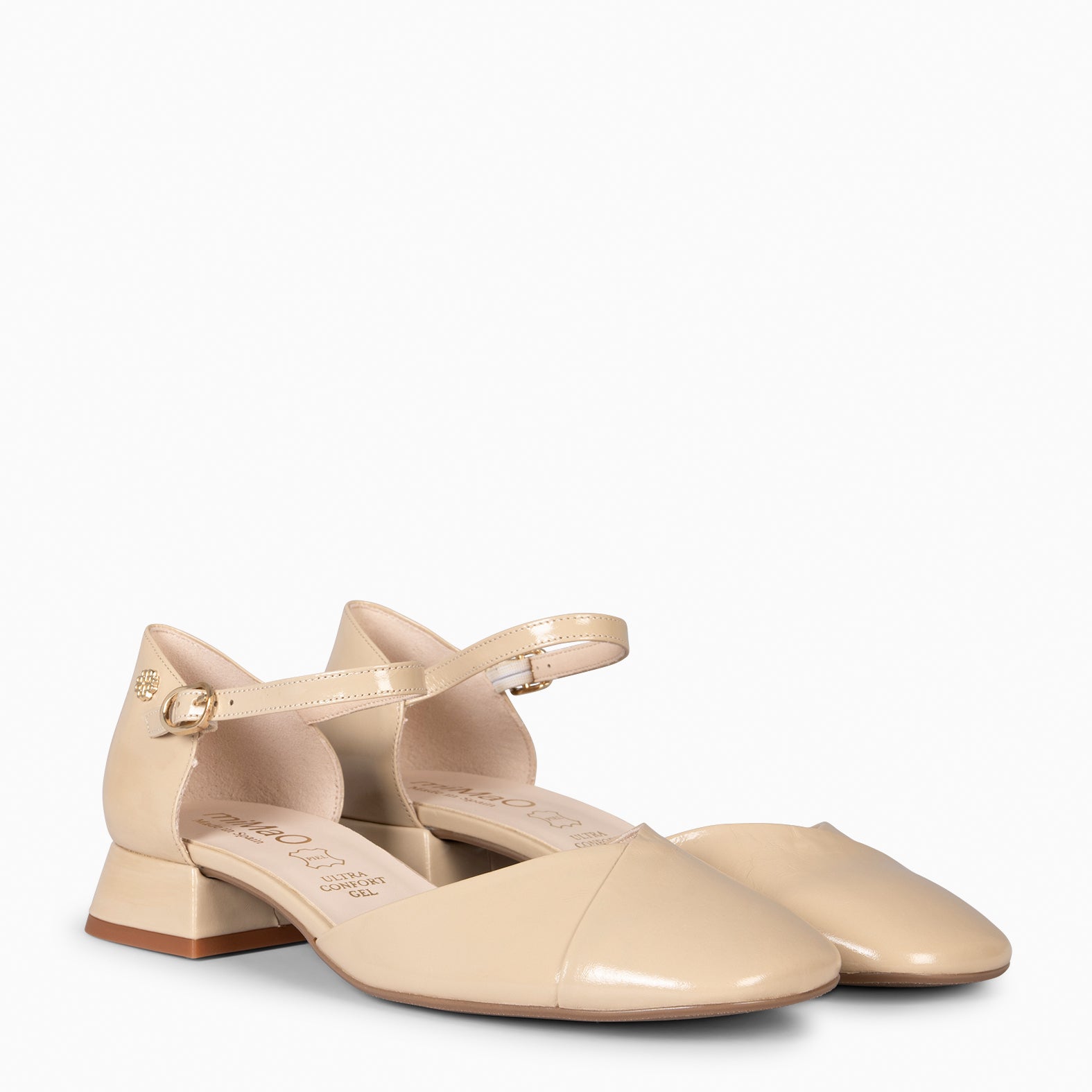 EMILY - ZAPATOS DE TACÓN BAJO BEIGE