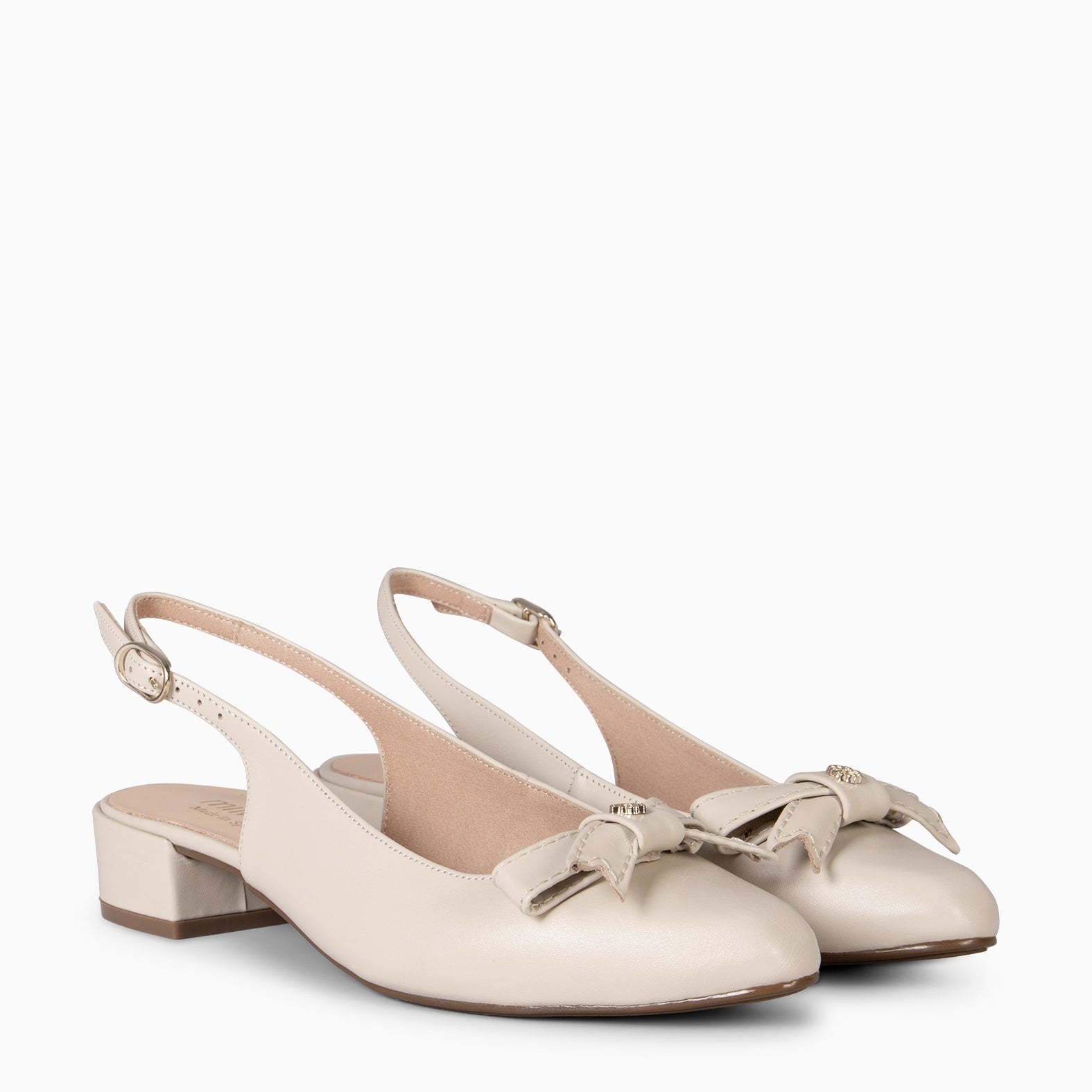 MARTA - ZAPATOS DESTALONADOS CON LAZO MARFIL