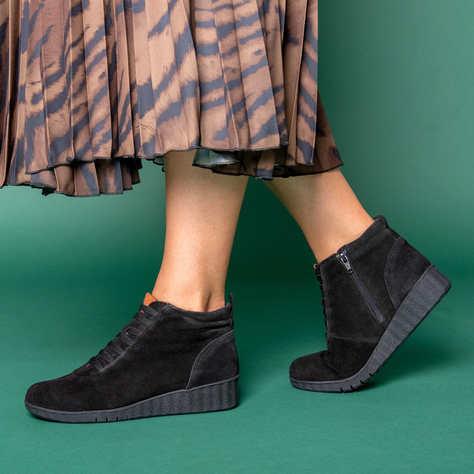 FLEXY - Zapatillas NEGRO abotinadas