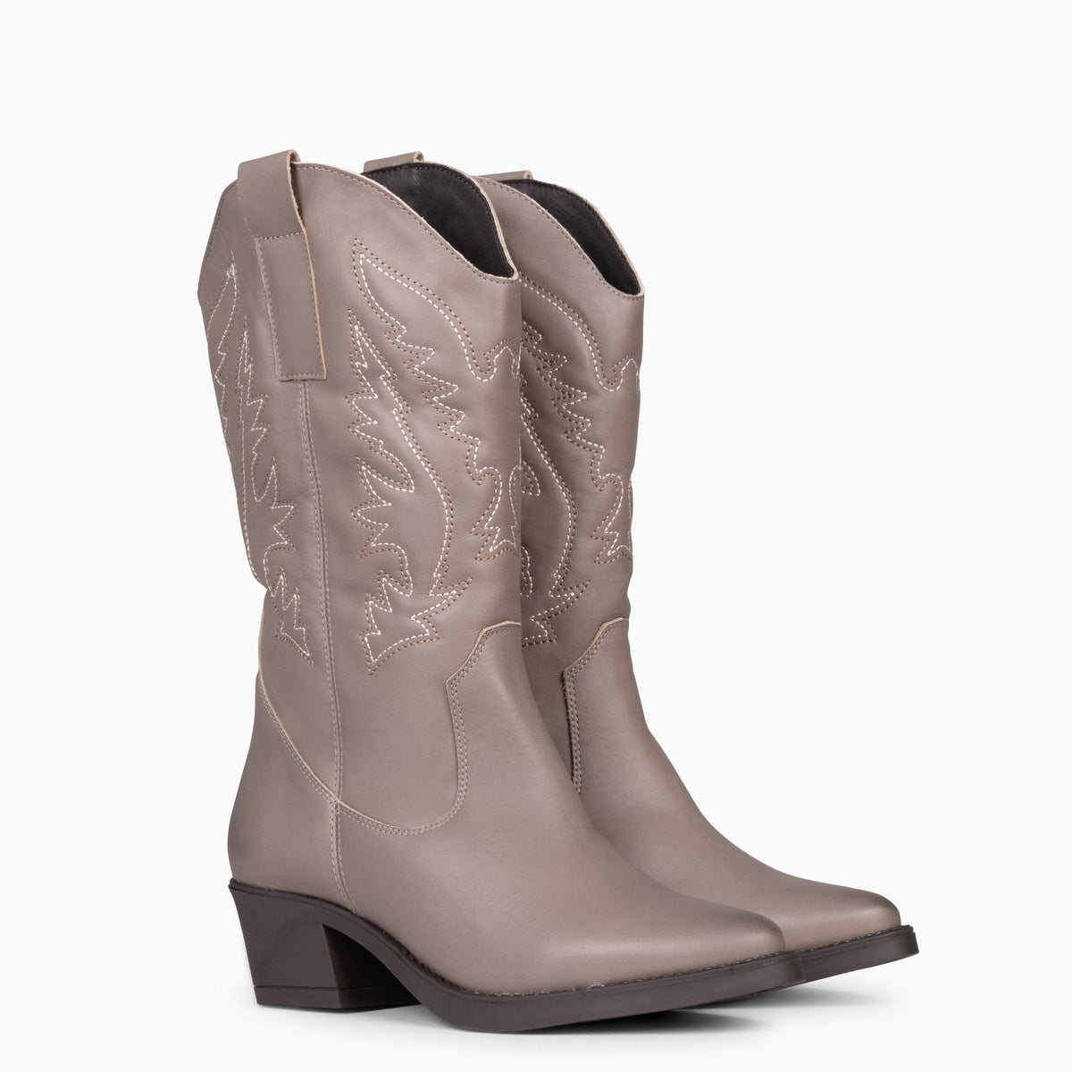 UTAH - Botas Cowboy bordado TAUPE