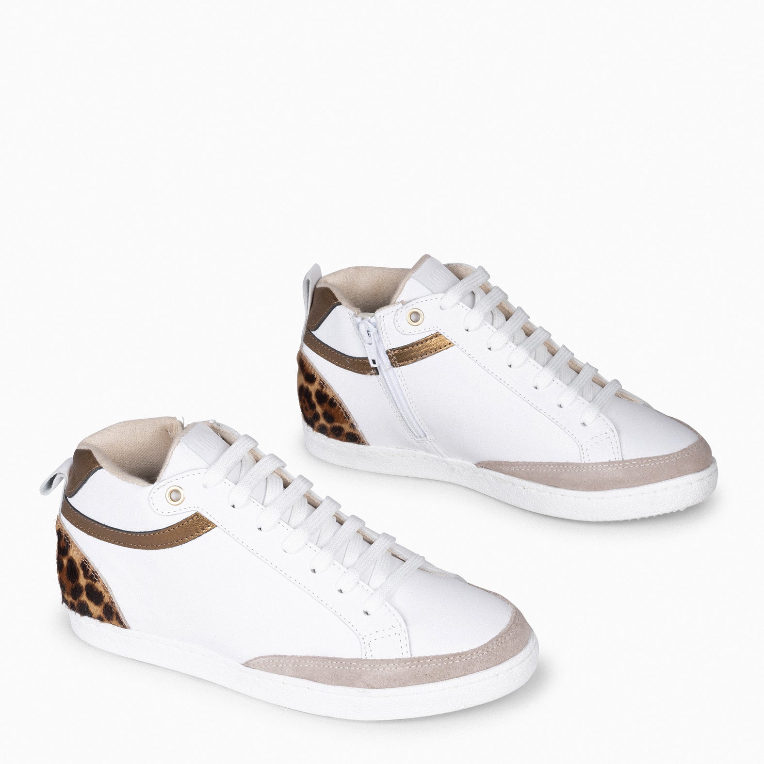 RACHEL - Zapatillas blancas con cuña interior mujer LEOPARDO