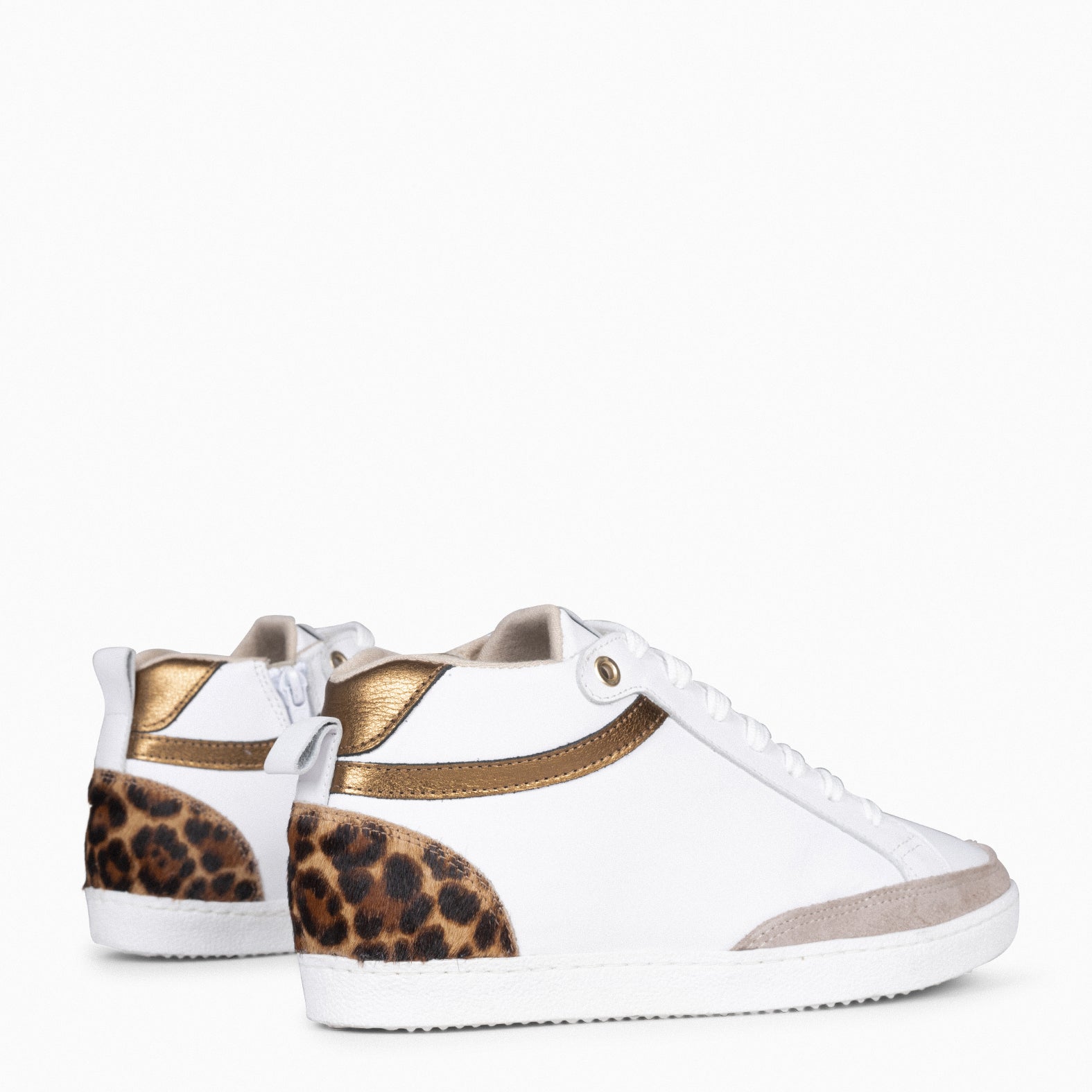 RACHEL - Zapatillas blancas con cuña interior mujer LEOPARDO