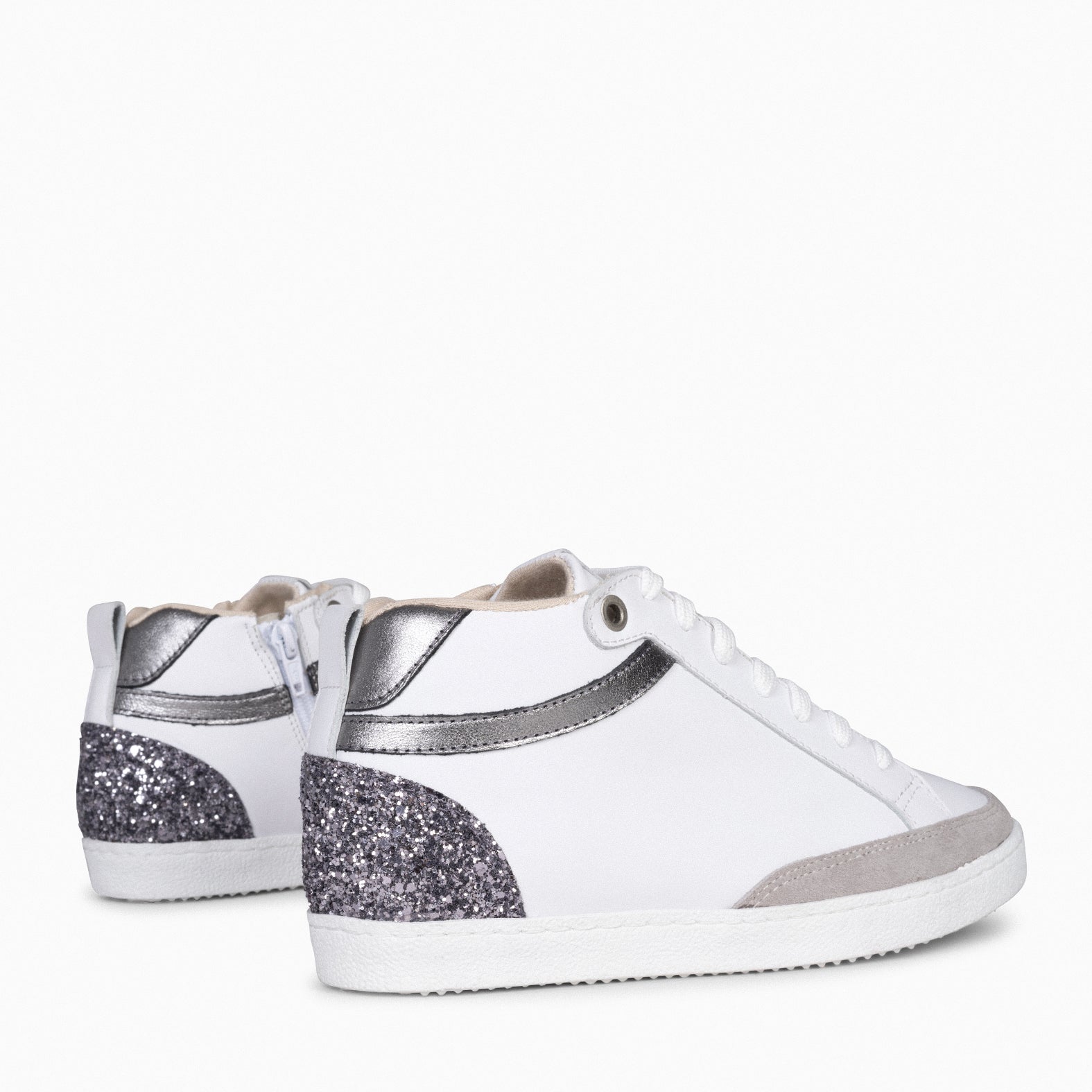 RACHEL - Zapatillas con cuña interior mujer BLANCO y GLITTER