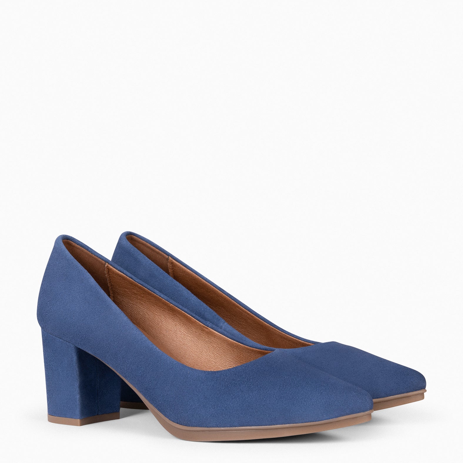 URBAN S - BLUE mid-heeled suede shoes