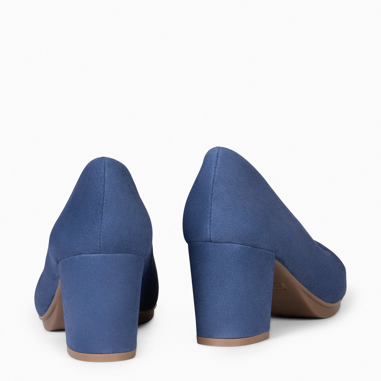 URBAN S - BLUE mid-heeled suede shoes