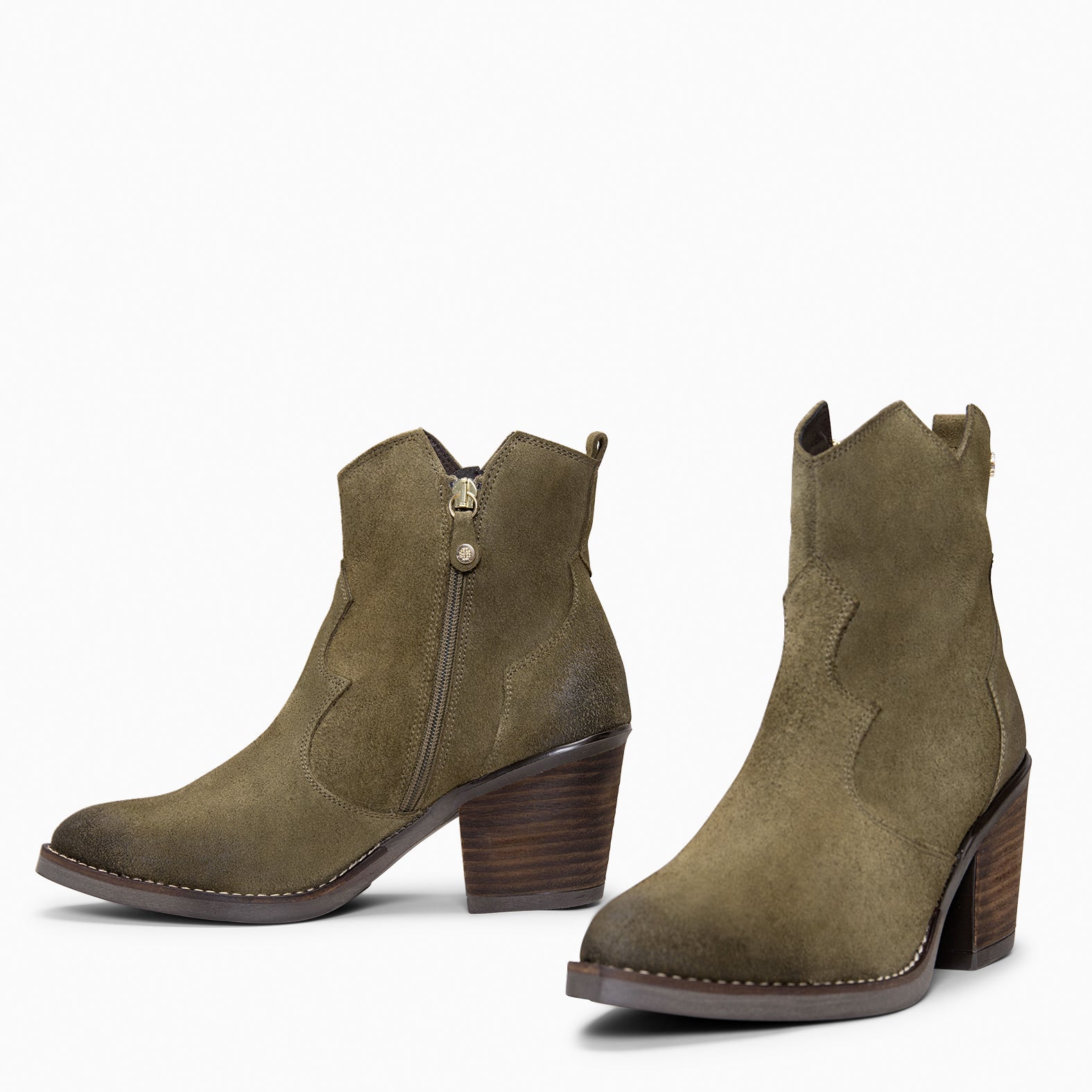 BEDFORD – Botines cowboy con tacón KAQUI