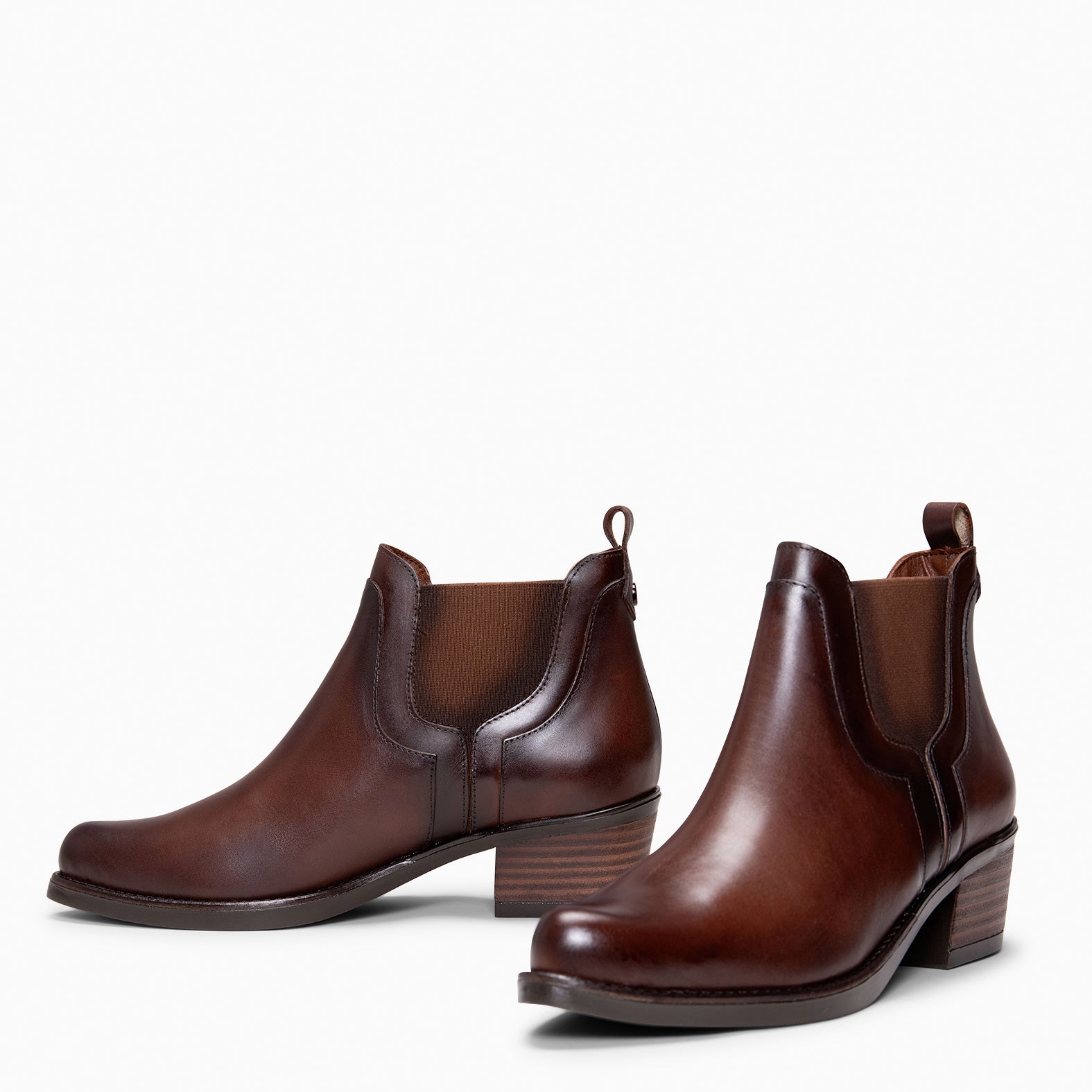 BILLY - Botines de tacón tipo Chelsea MARRON