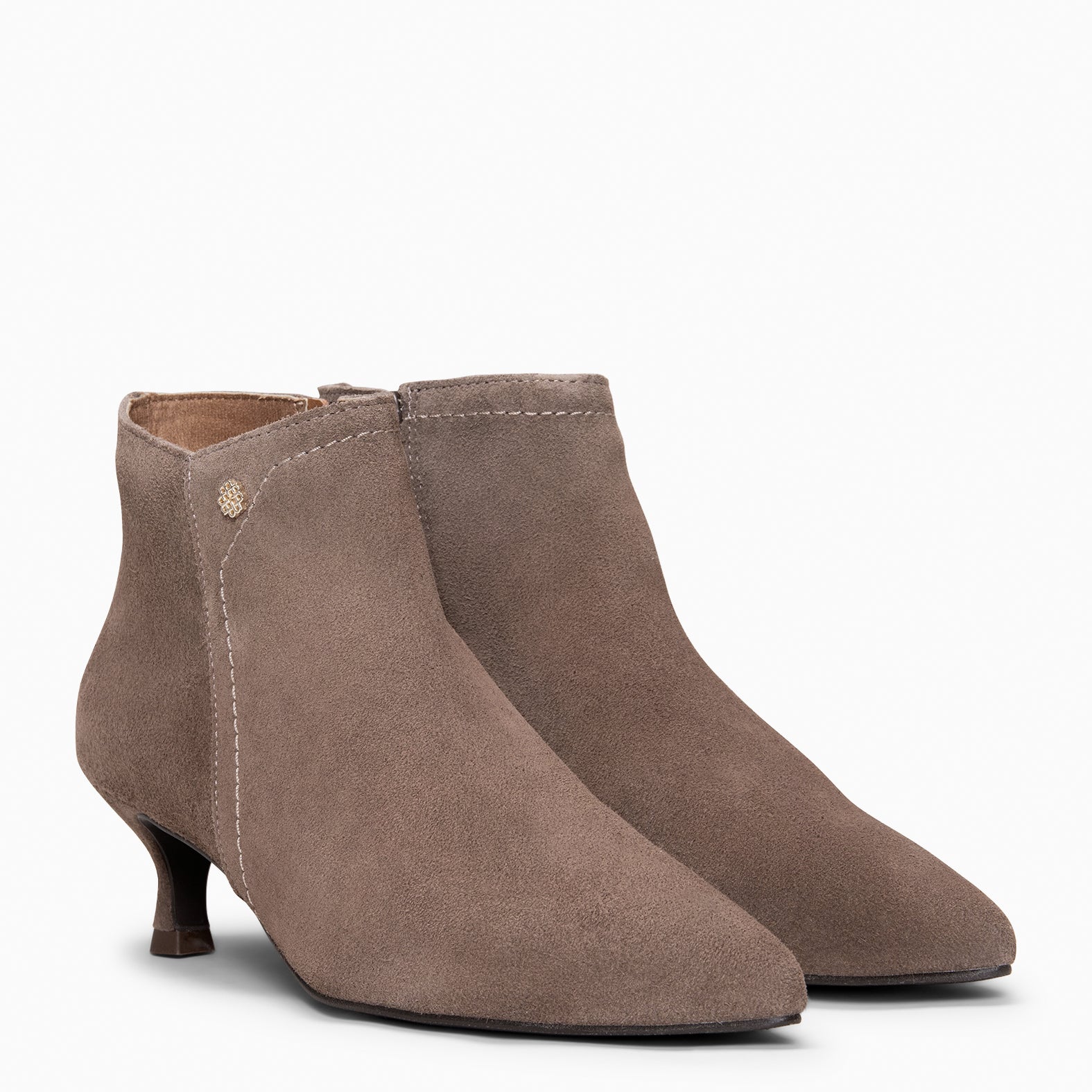 LORD – Botines tacón bajo TAUPE