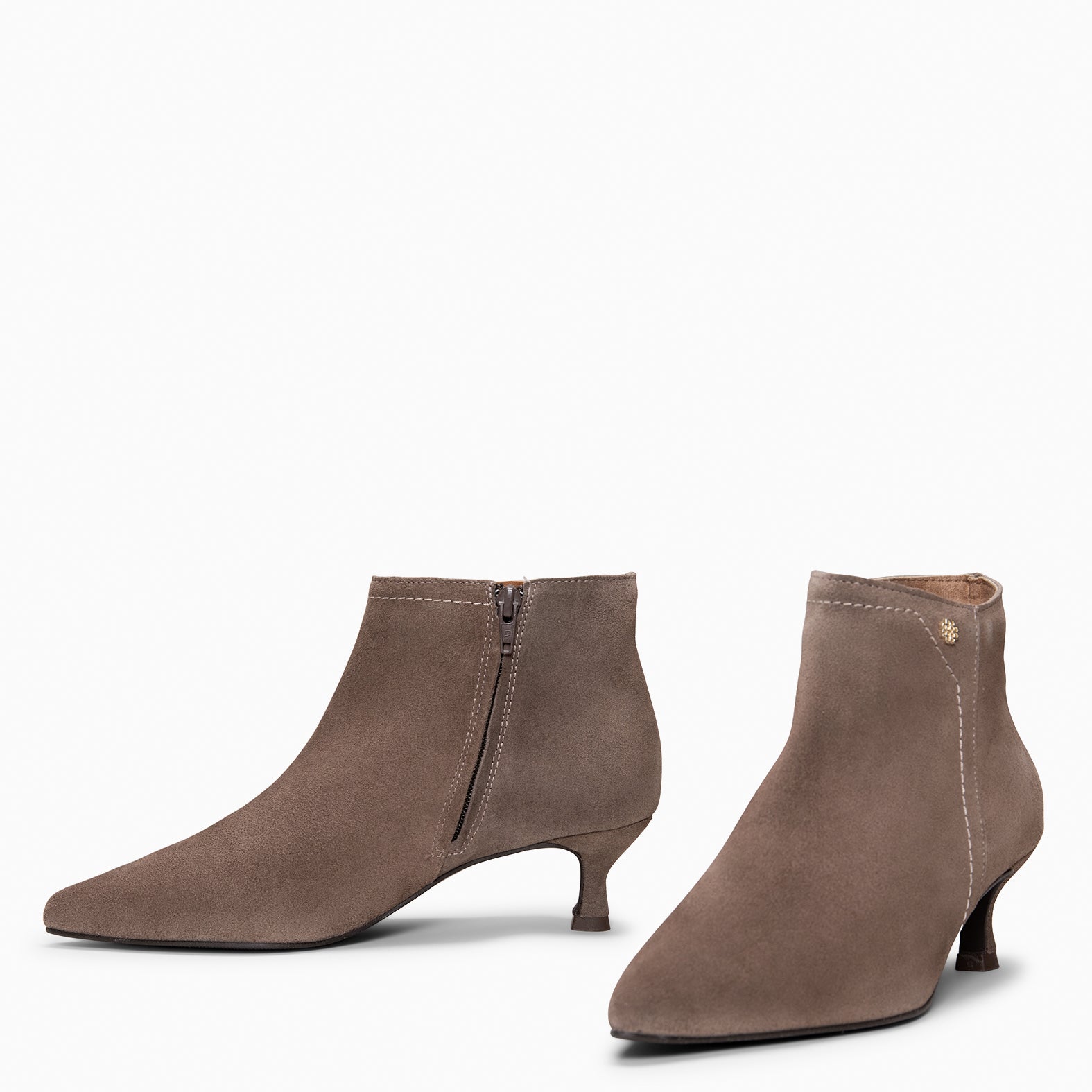 LORD – Botines tacón bajo TAUPE