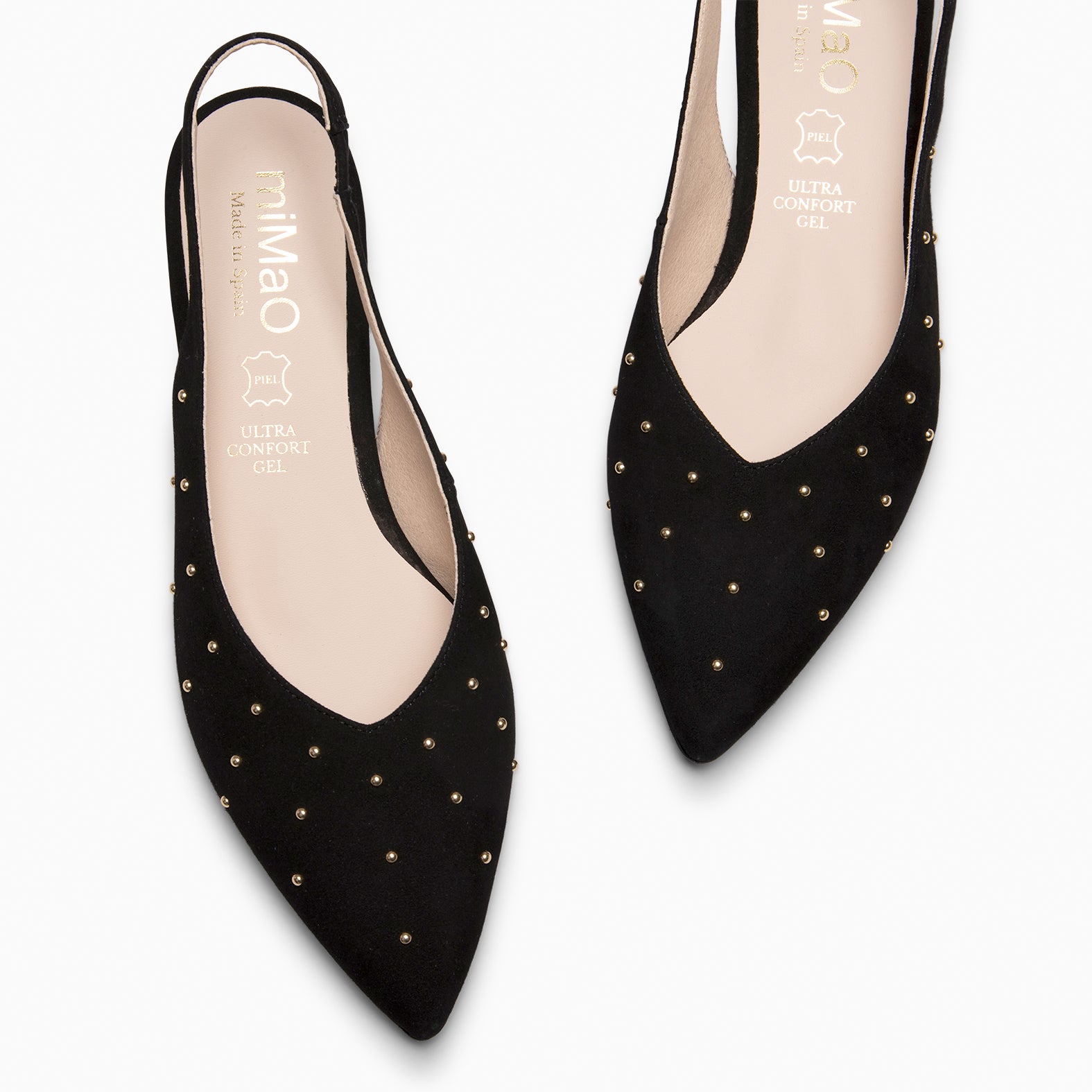 ORION –Slingbacks à clous à petit talon NOIR
