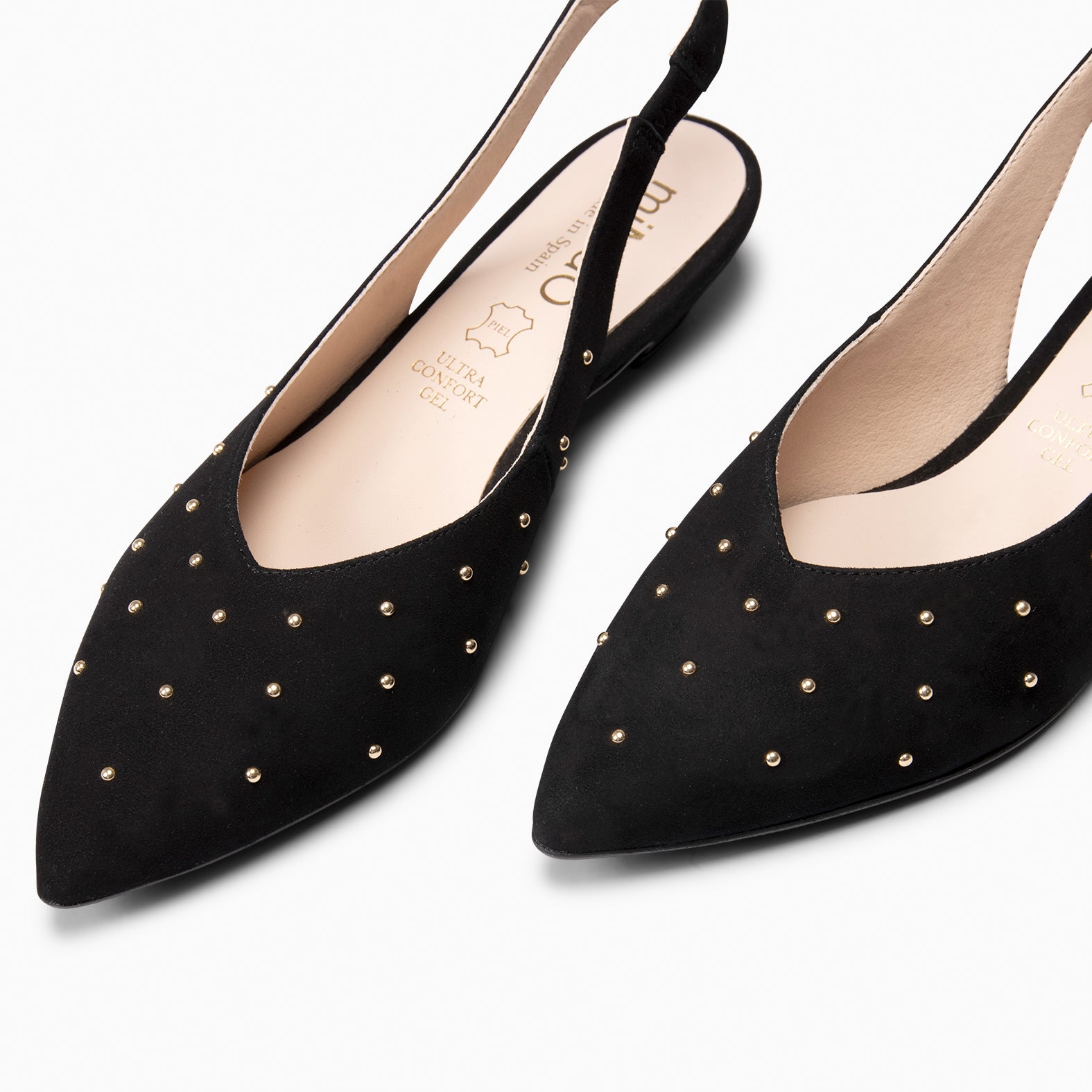 ORION –Slingbacks à clous à petit talon NOIR