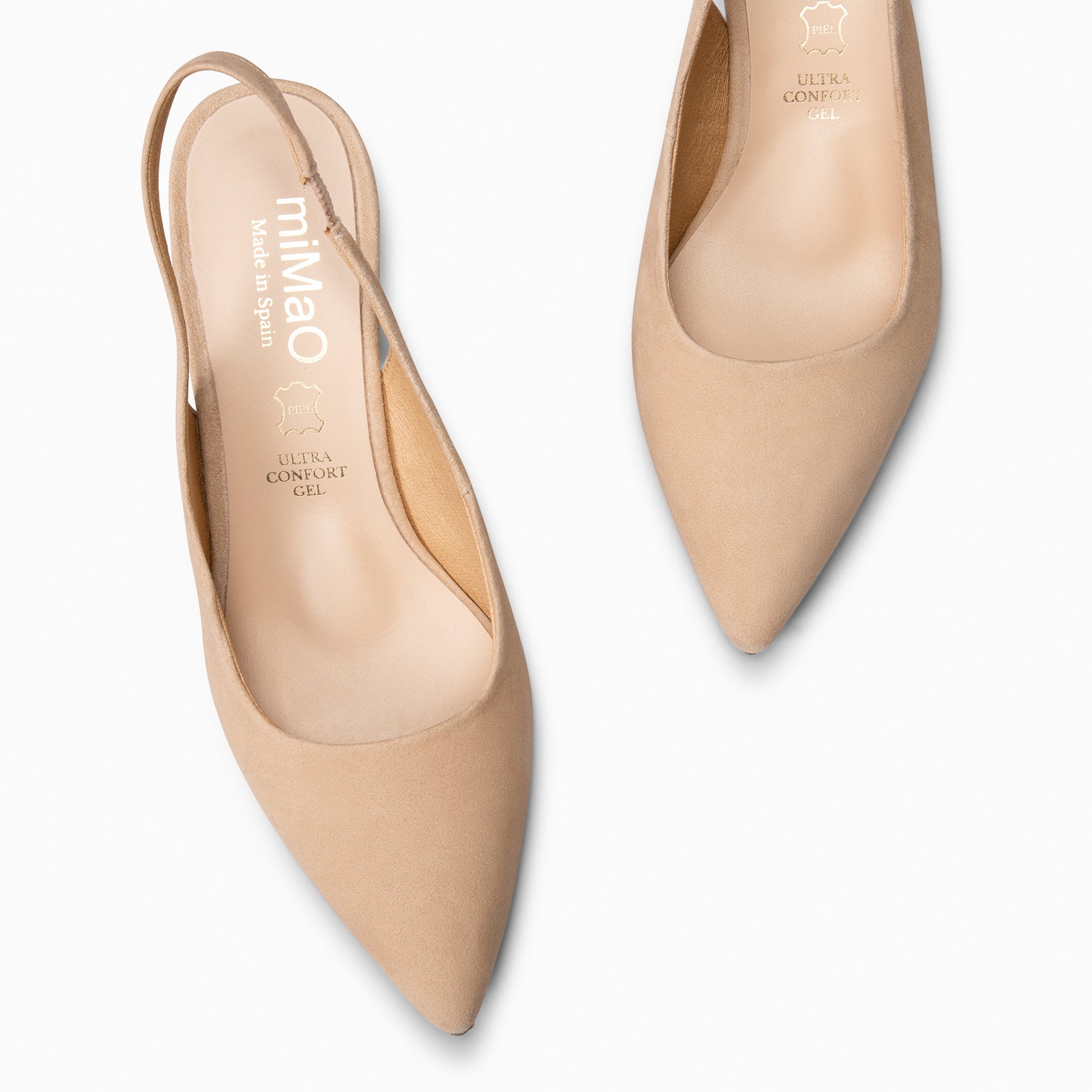 SLING-BACK KITTEN - BEIGE LOW HEEL SHOES