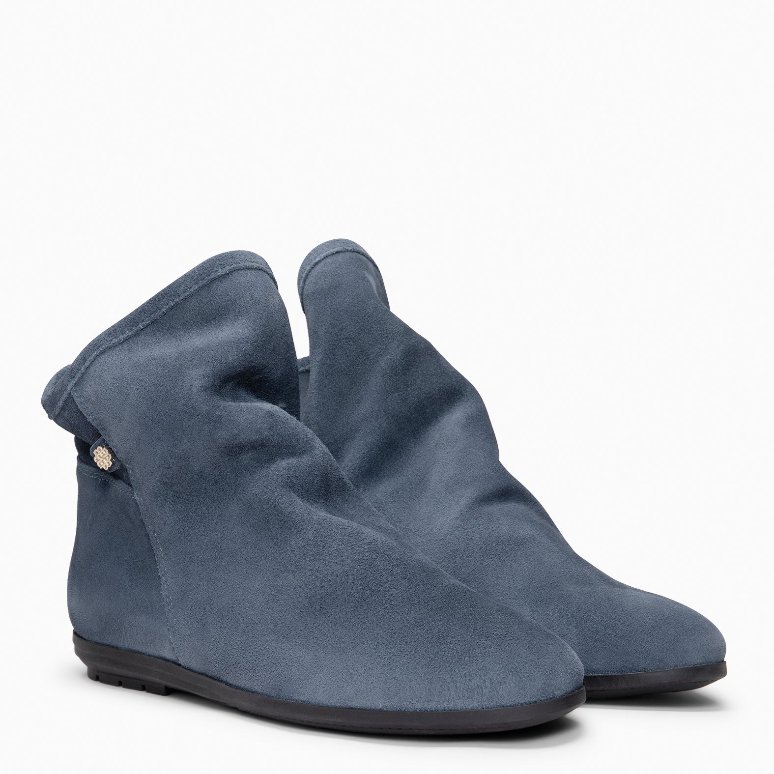 CHESS - Bottines à tige plissée en daim hydrofuge BLEU