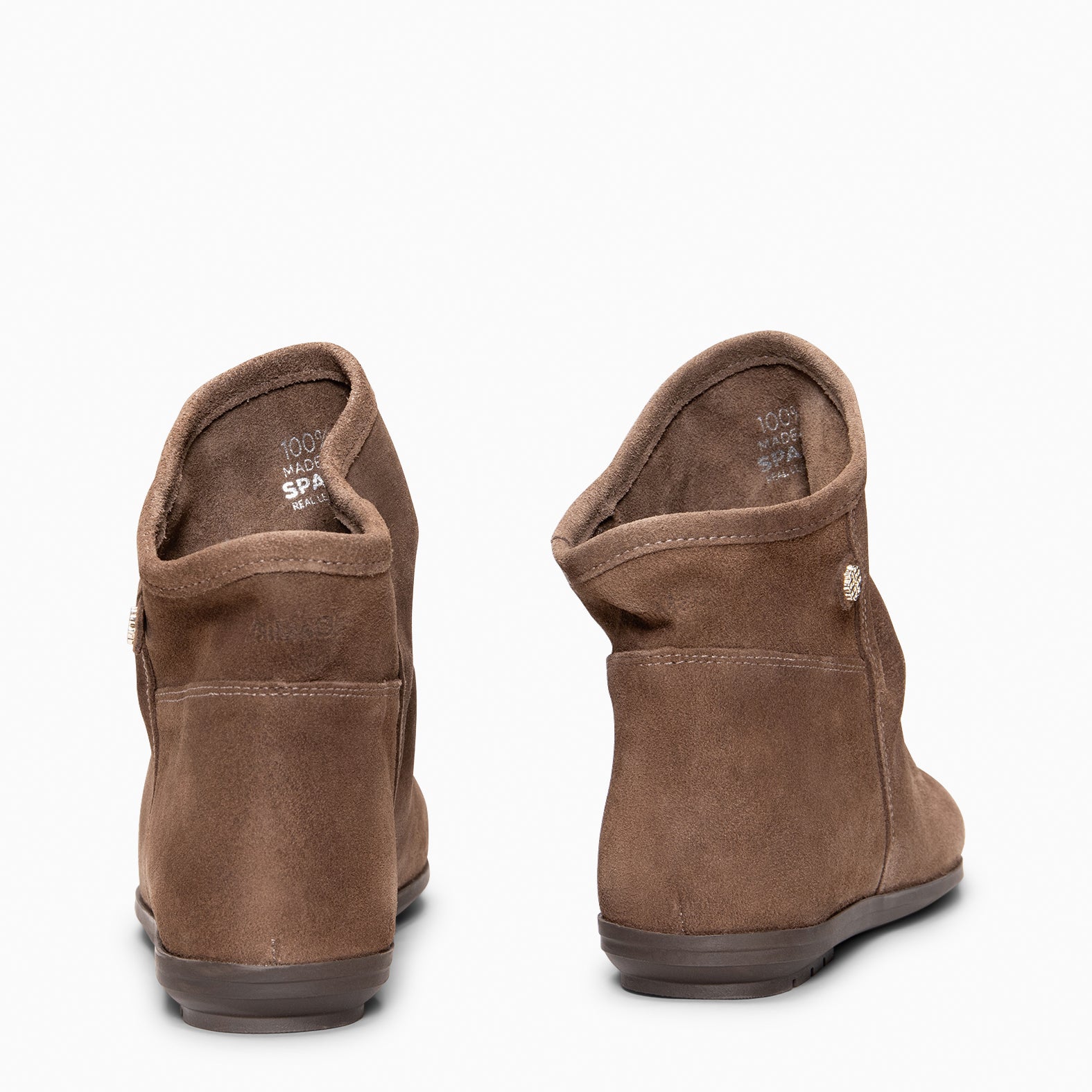 CHESS - Botines de ante con caña fruncida TAUPE