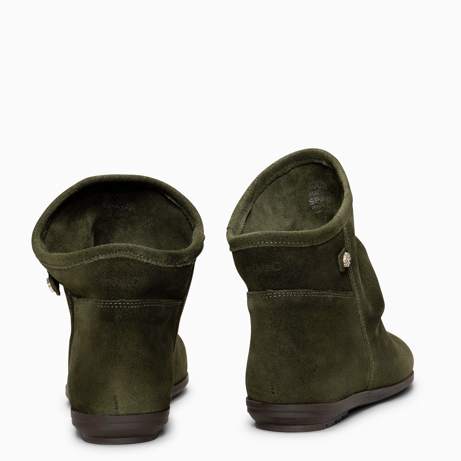 CHESS - KAKHI Suede ankle boots with a ruched shaft