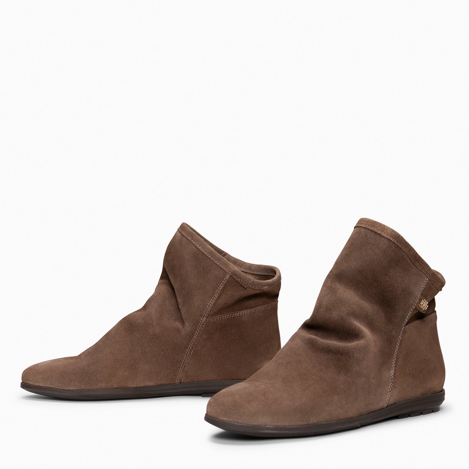 CHESS - Botines de ante con caña fruncida TAUPE