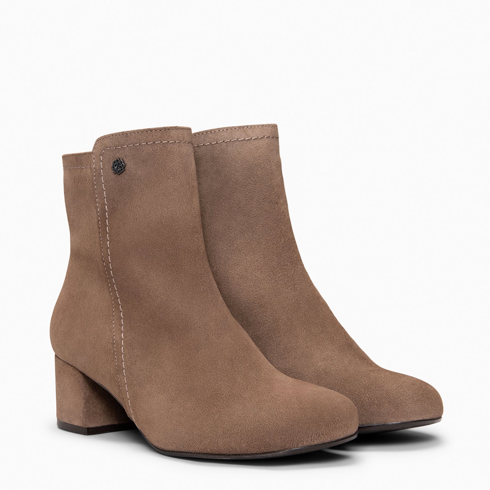 COLMAR - Botines elegantes de piel TAUPE