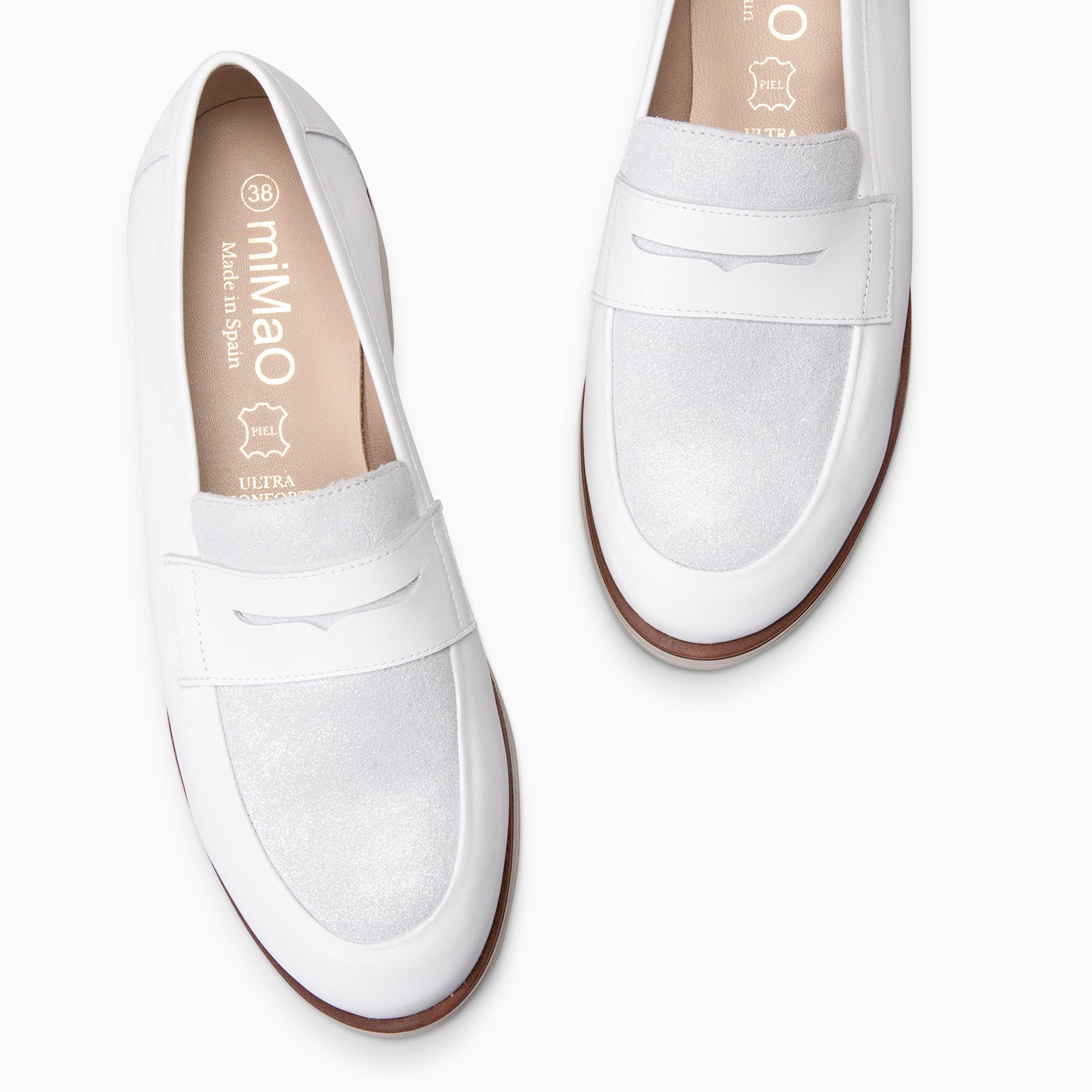 BETTY - WHITE MOCCASIN WITH WEDGE